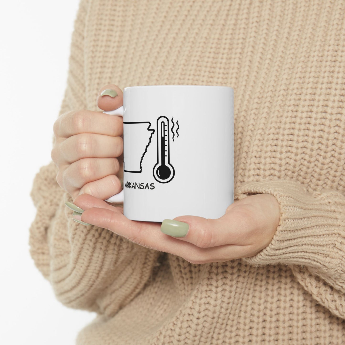"Arkansas: The only state where 'hot' is a temperature, not an attitude." Ceramic Mug - 13303