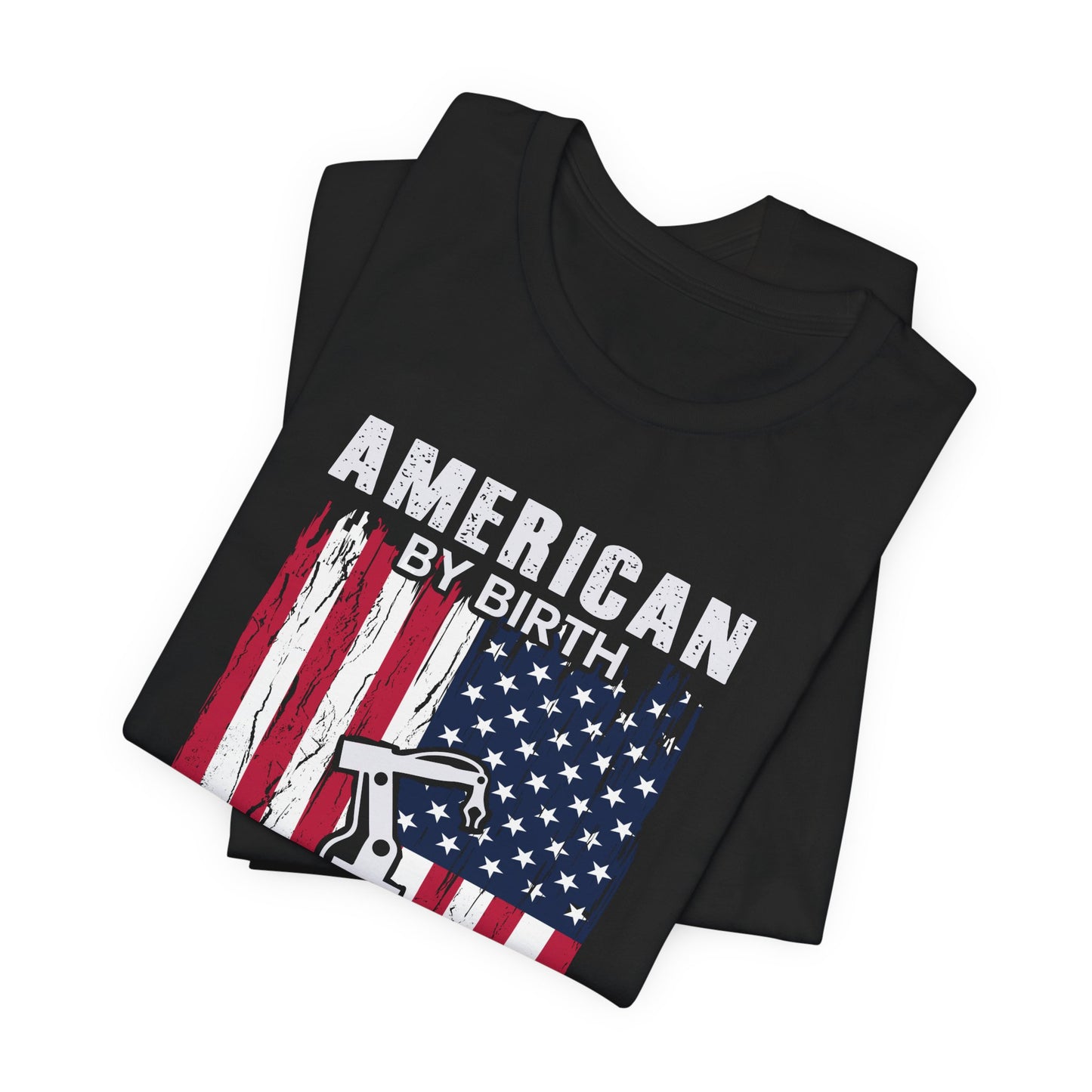 American By Birth, Retired Operating Engineer By The Grace Of God - Jersey Short Sleeve Tee - 13587