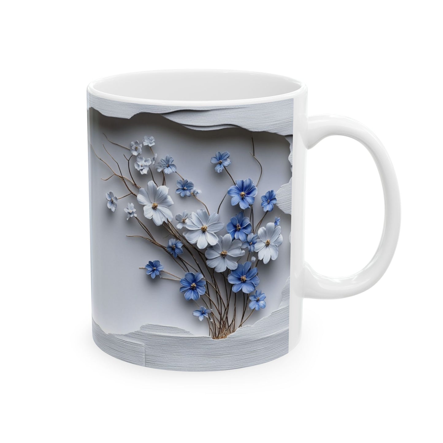 Beautiful Flowers, Vintage  - Ceramic Mug, (11oz, 15oz) - 11480