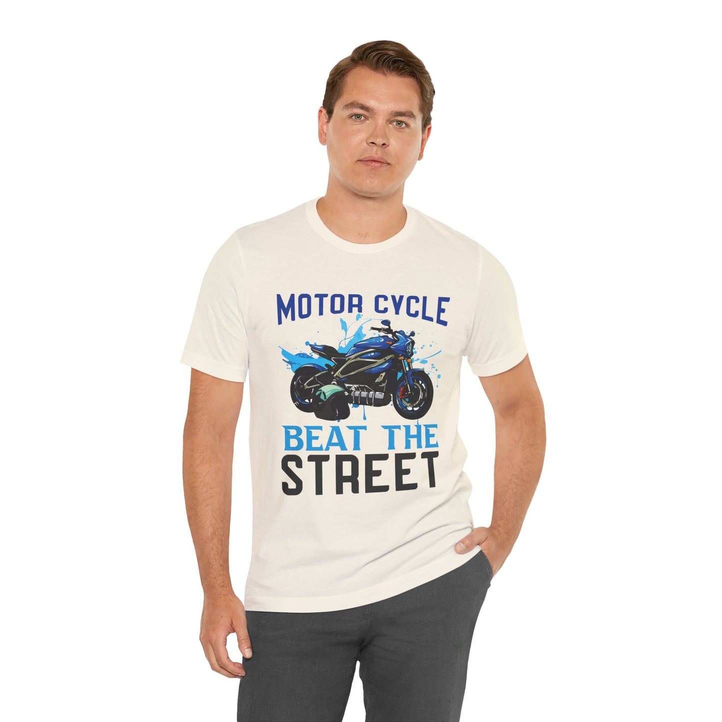 Motorcycle, Beat The Street - Unisex Jersey Short Sleeve Tee - 13596