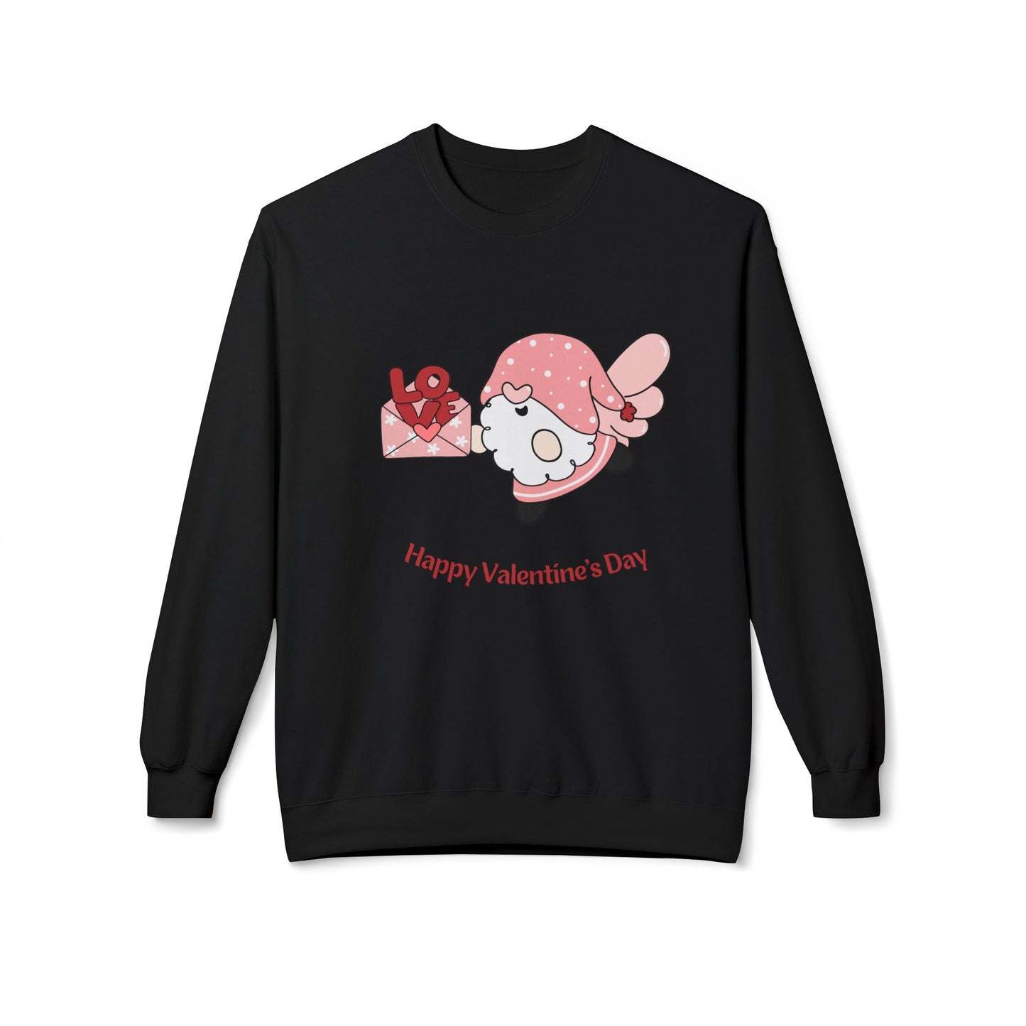 Gnome, Happy Valentine's Day - Unisex Midweight Softstyle Fleece Crewneck Sweatshirt - 11349