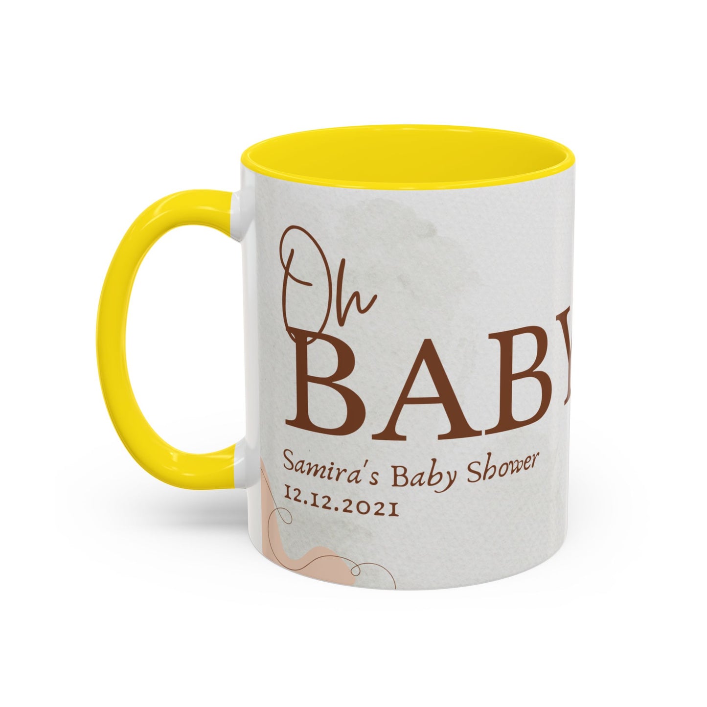 Oh Baby, Samira's Baby Shower, Customizable - Accent Coffee Mug (11, 15oz) - 10882