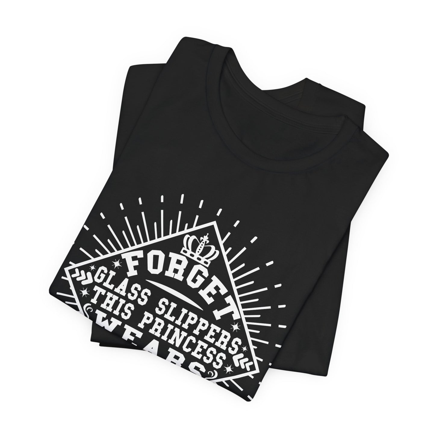 Forget Glass Slippers, This Princess Wears Motorcycle Boots - Unisex Jersey Short Sleeve Tee - 13497