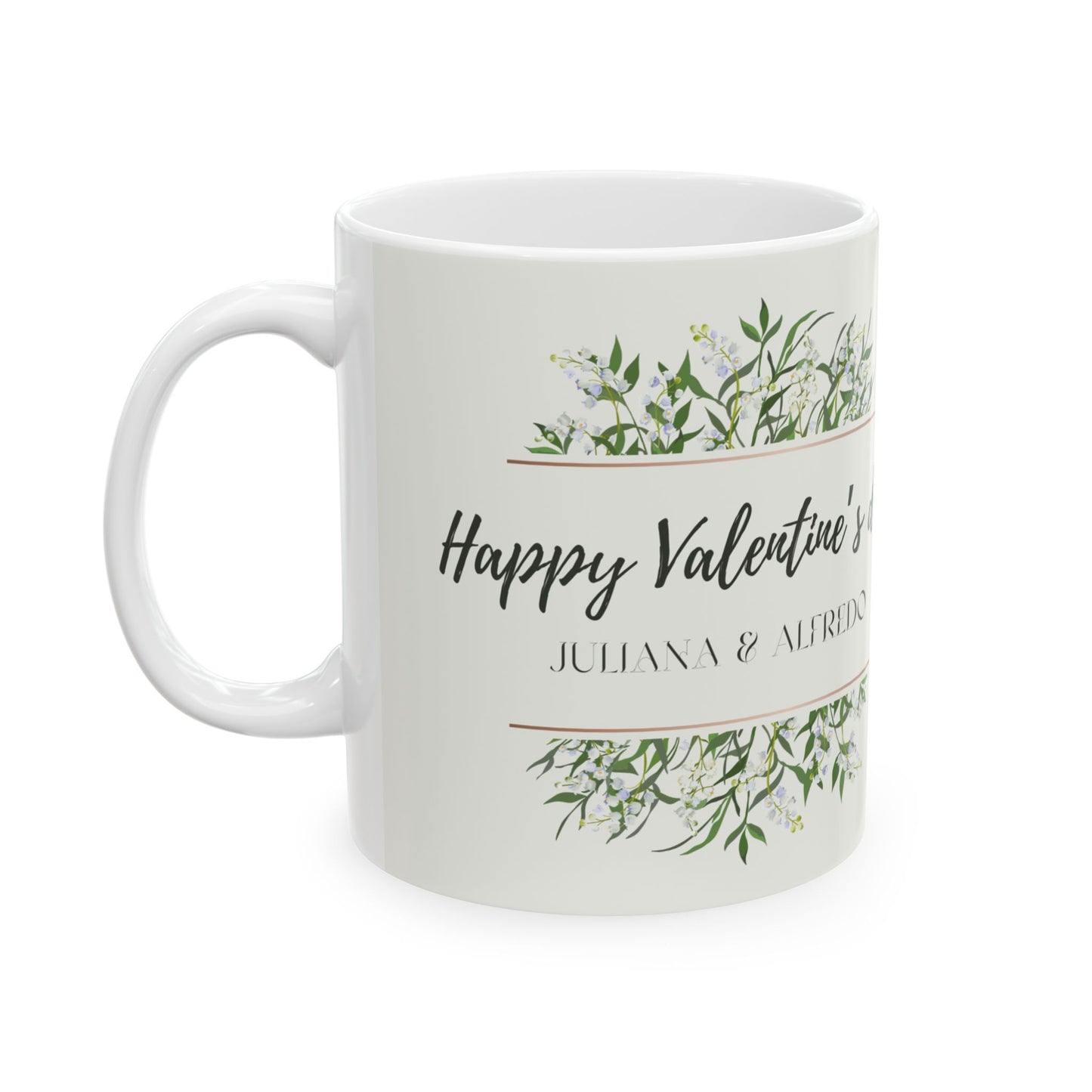 Happy Valentine's Day, Names, Customizable - Ceramic Mug, (11oz, 15oz) - 10924
