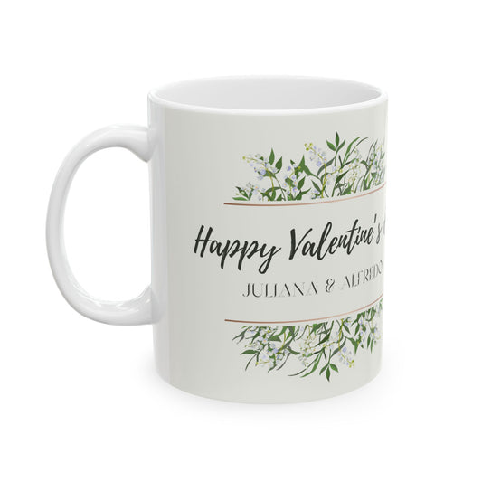 Happy Valentine's Day, Names, Customizable - Ceramic Mug, (11oz, 15oz) - 10924