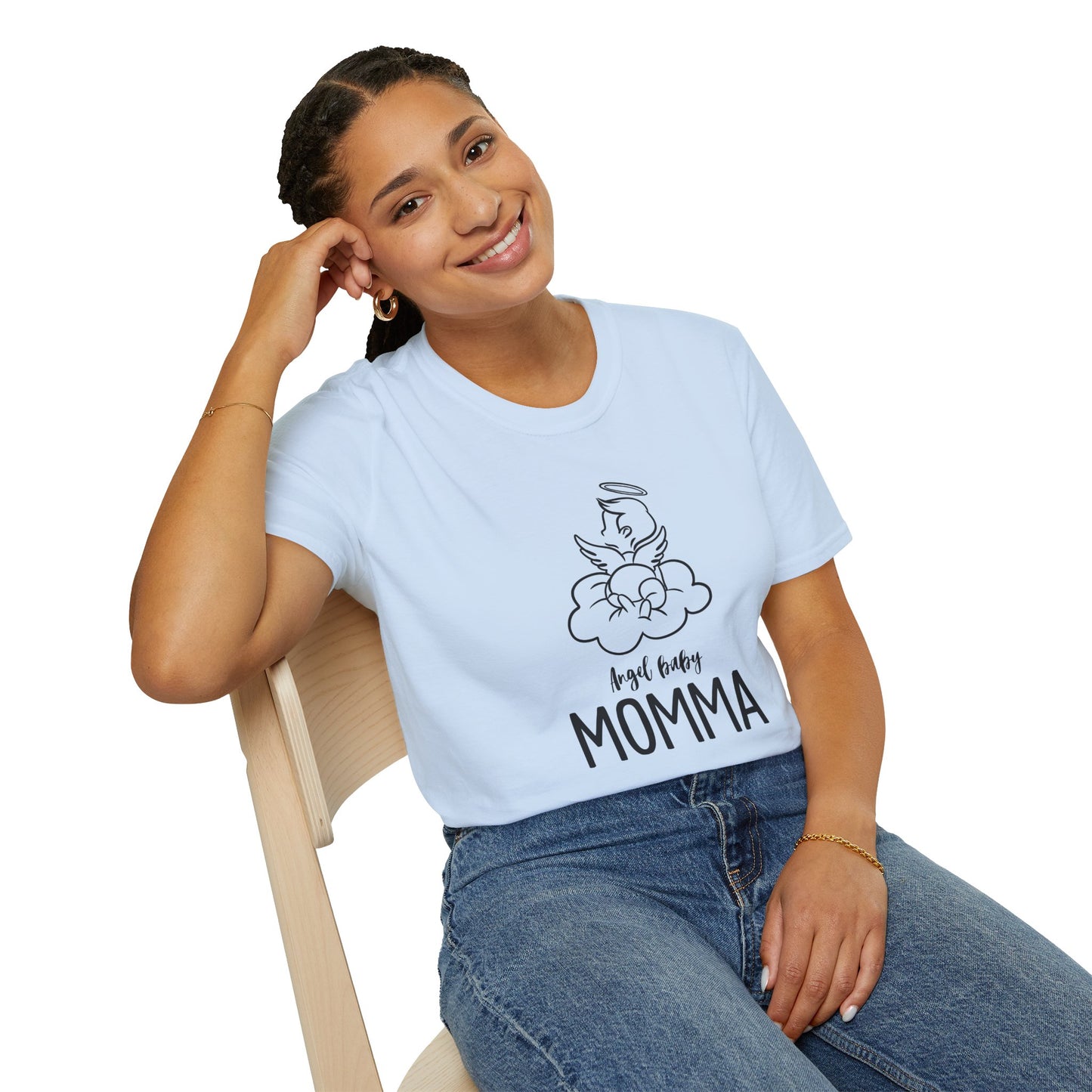 Angel Baby Momma Unisex Softstyle T-Shirt - Perfect for Mother's Day and Everyday Wear - 11828