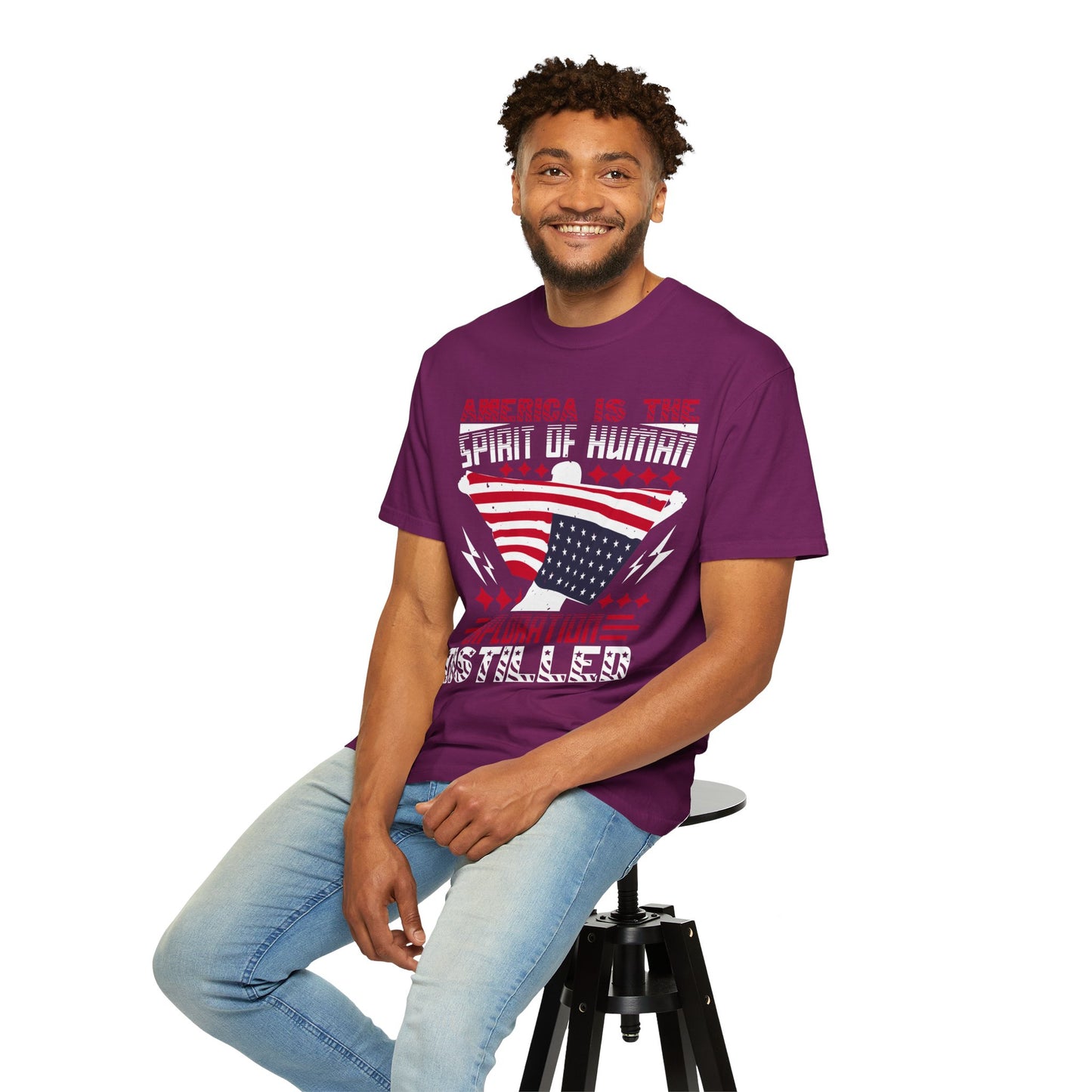 Patriotic Unisex T-Shirt - Spirit of Human Exploration, Independence Day Gift, July 4th Celebration Wear, American Pride Tee - 13792