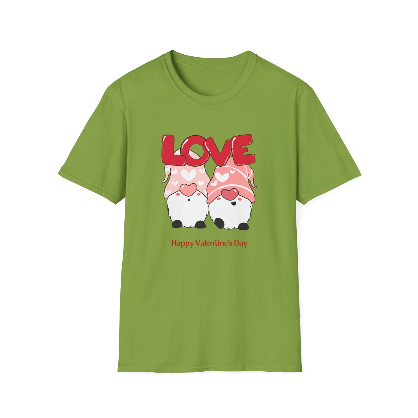 Gnomes, Love, Happy Valentine's Day - Unisex Softstyle T-Shirt - 11444