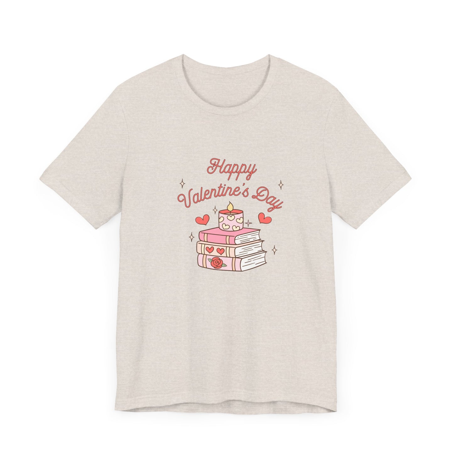 Books, Happy Valentine's Day - Unisex Jersey Short Sleeve Tee - 11572