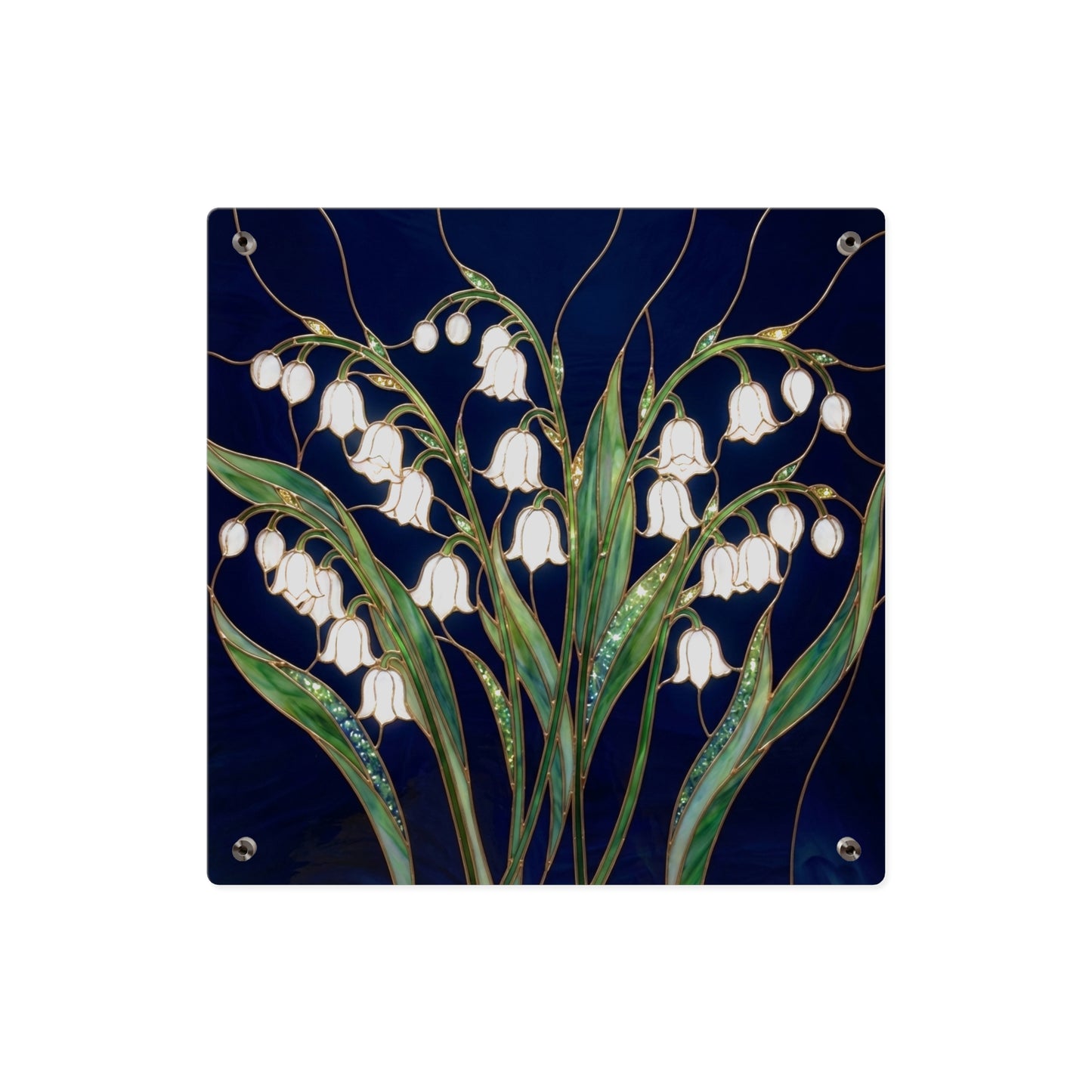 Lily of the Valley Acrylic Wall Art Panel — Botanical Floral Home Decor - 14603