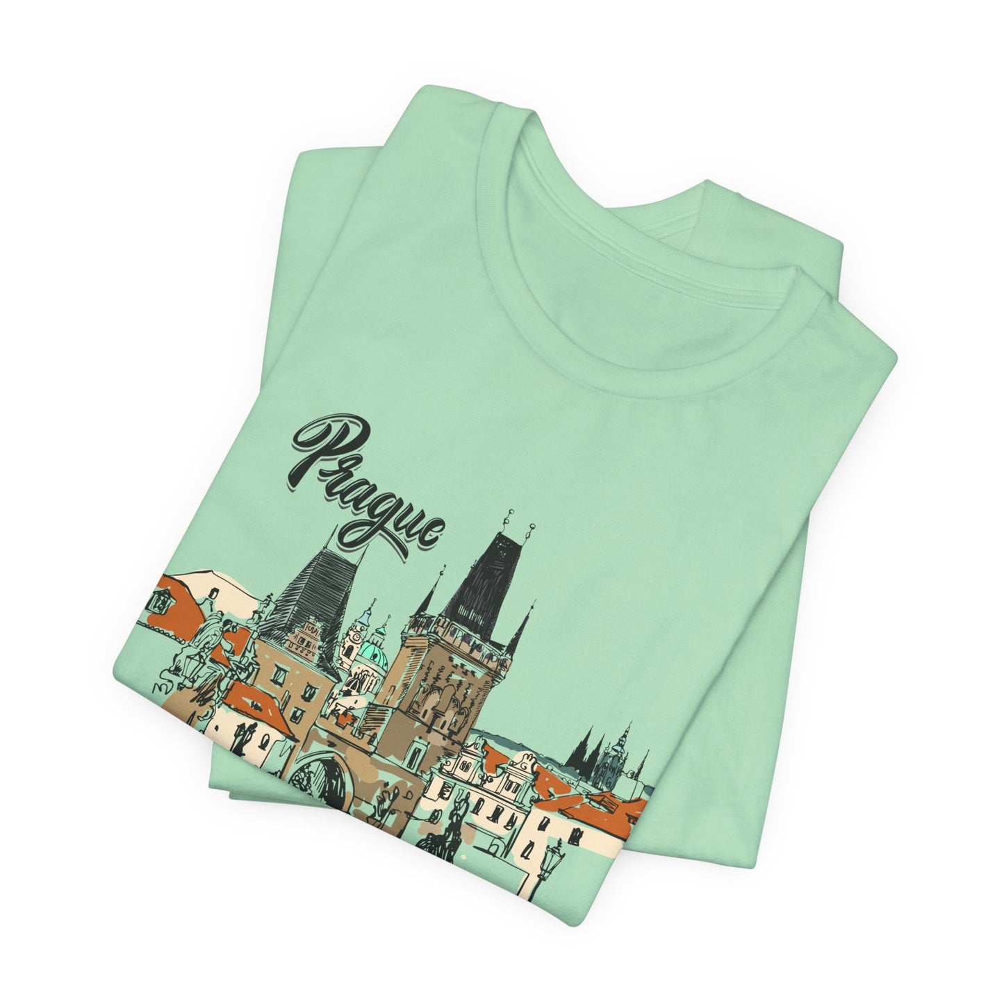 Prague Graphic Unisex Tee - Perfect Travel Souvenir - 12135