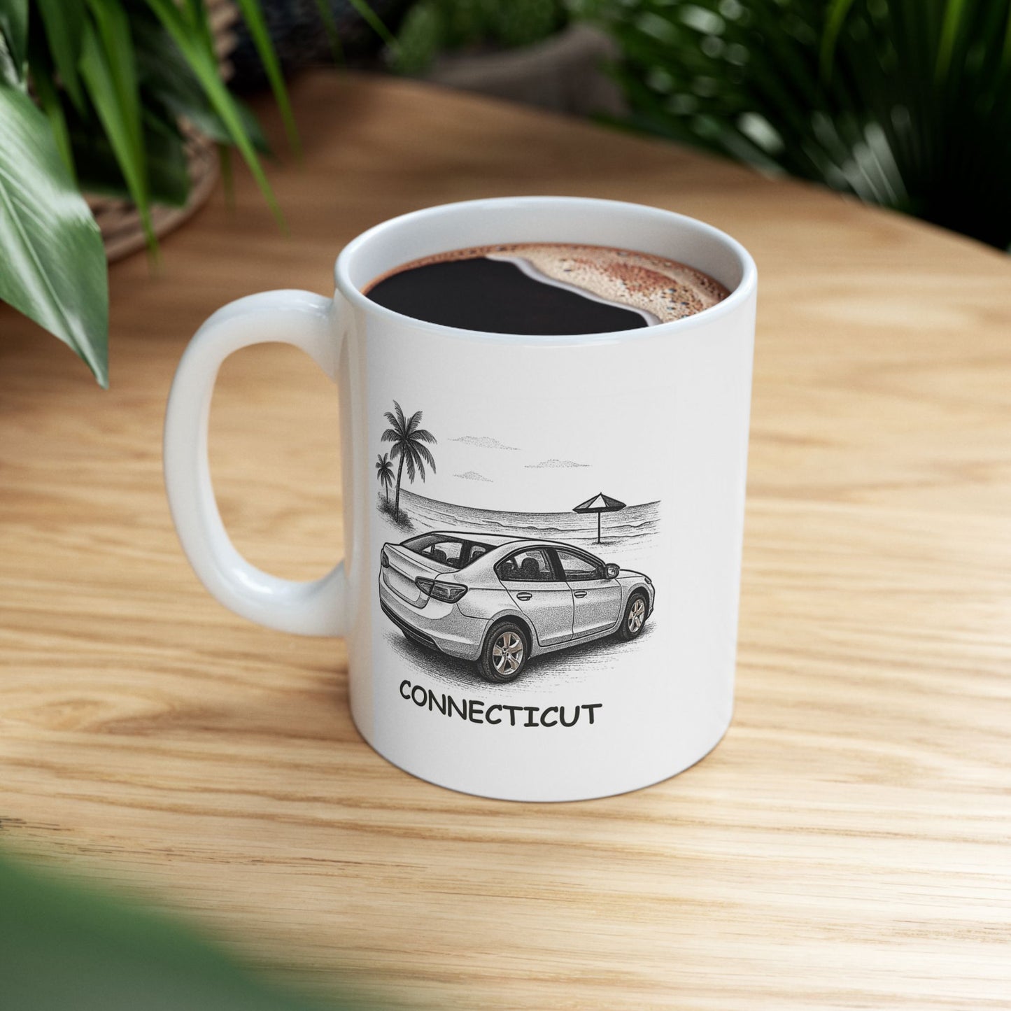 "Connecticut: Where the best beach is the one that’s closest to the car." Ceramic Mug - 13879