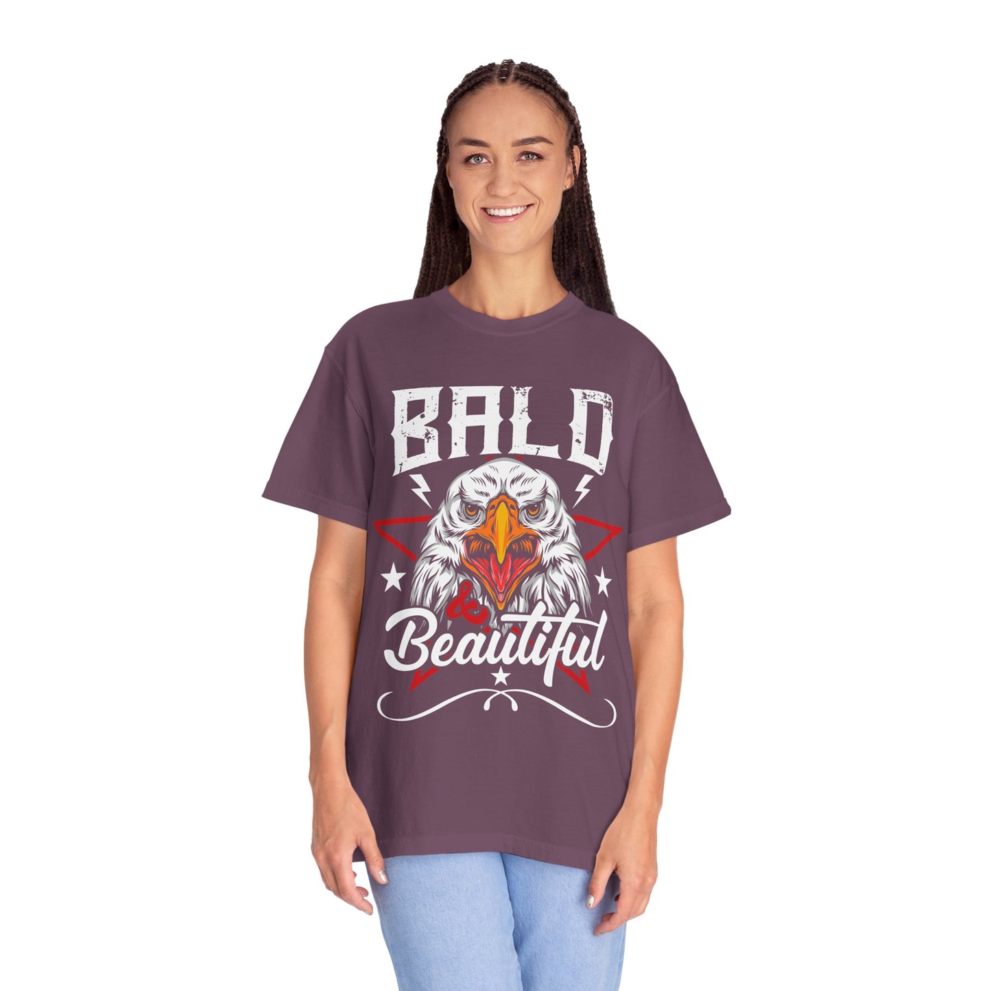 American Eagle, Bald is Beautiful T-Shirt, Unisex Garment-Dyed Tee - 13491