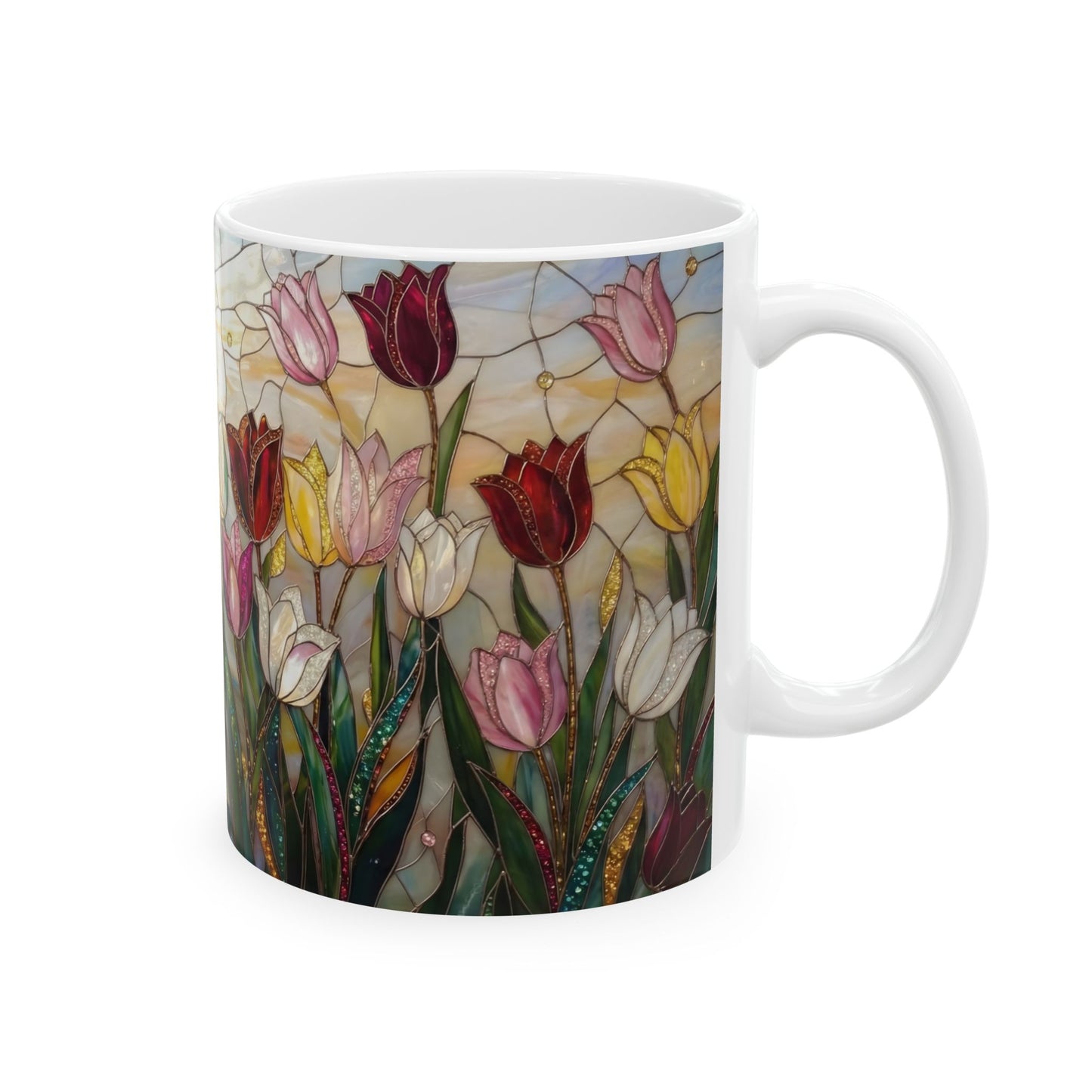 Stained Glass Tulip Ceramic Mug (11oz & 15oz) - 14517