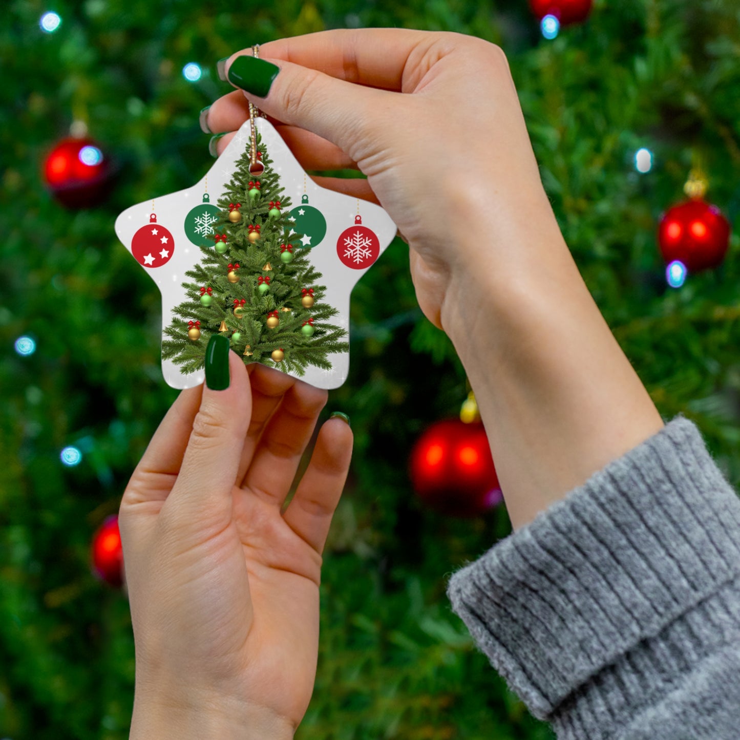 Christmas Tree Magic - Ceramic Ornament, 4 Shapes