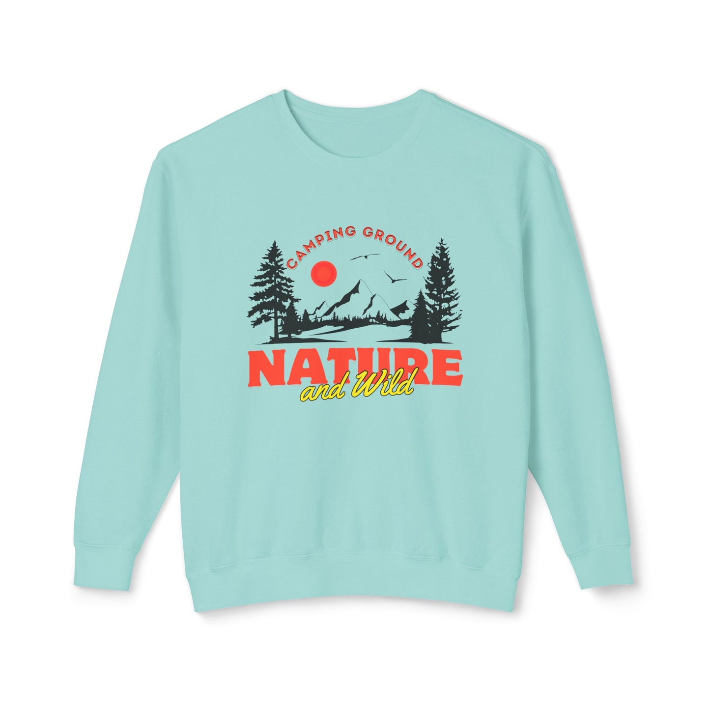 Camping Ground, Nature & Wild - Unisex Lightweight Crewneck Sweatshirt - 10743