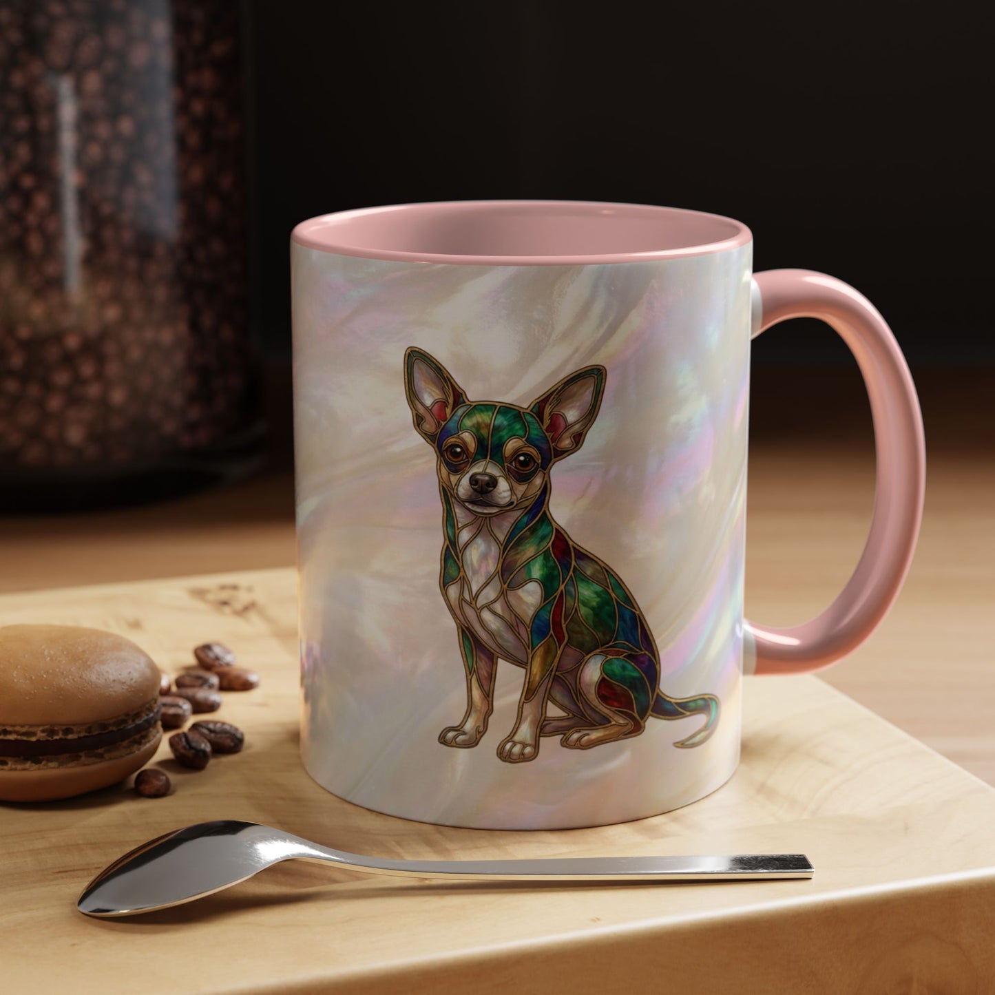 Chihuahua Accent Coffee Mug -Stained Glass Style (11/15oz) - 14625