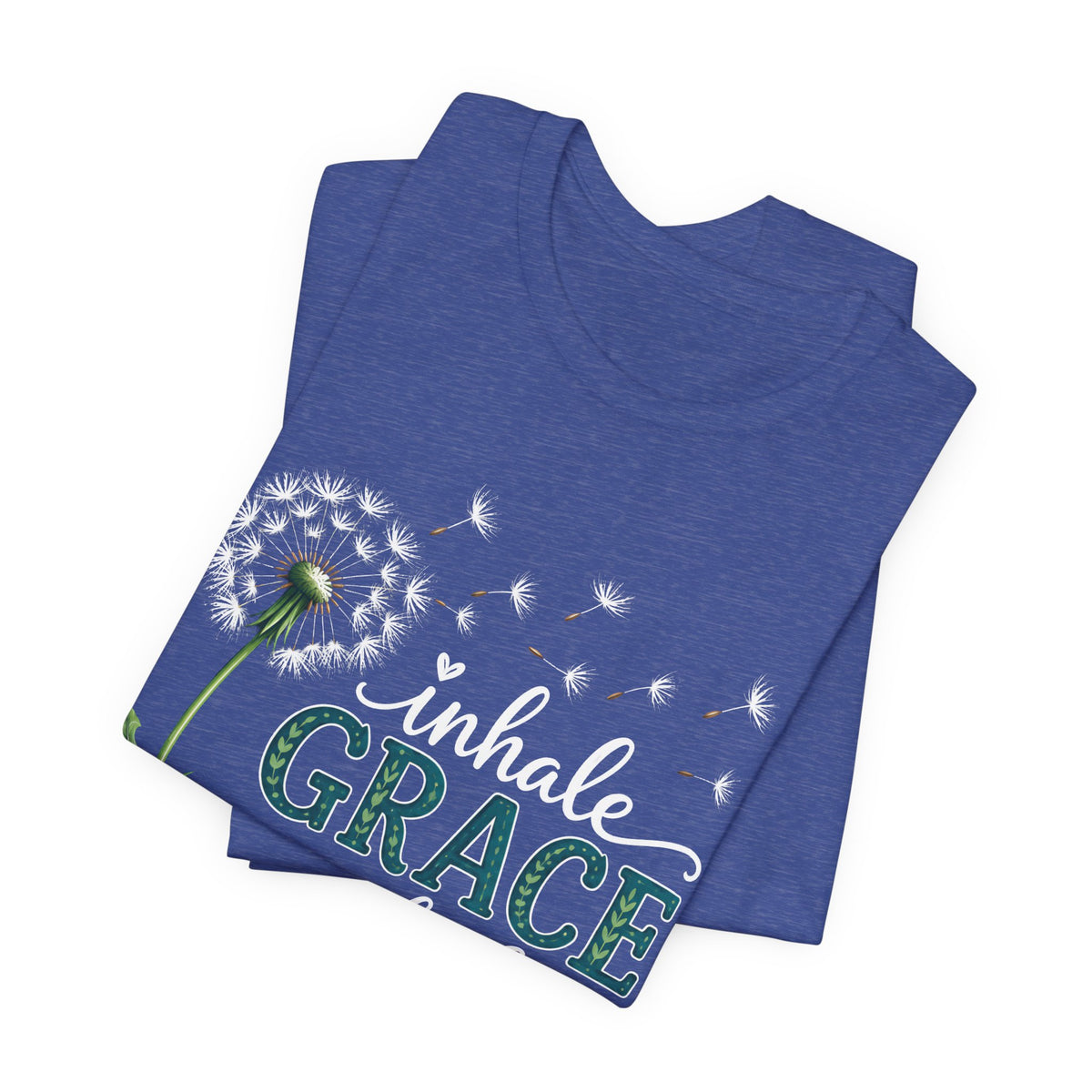 Inhale Grace Exhale Praise T-Shirt, Christian Faith Floral Tee - 14990