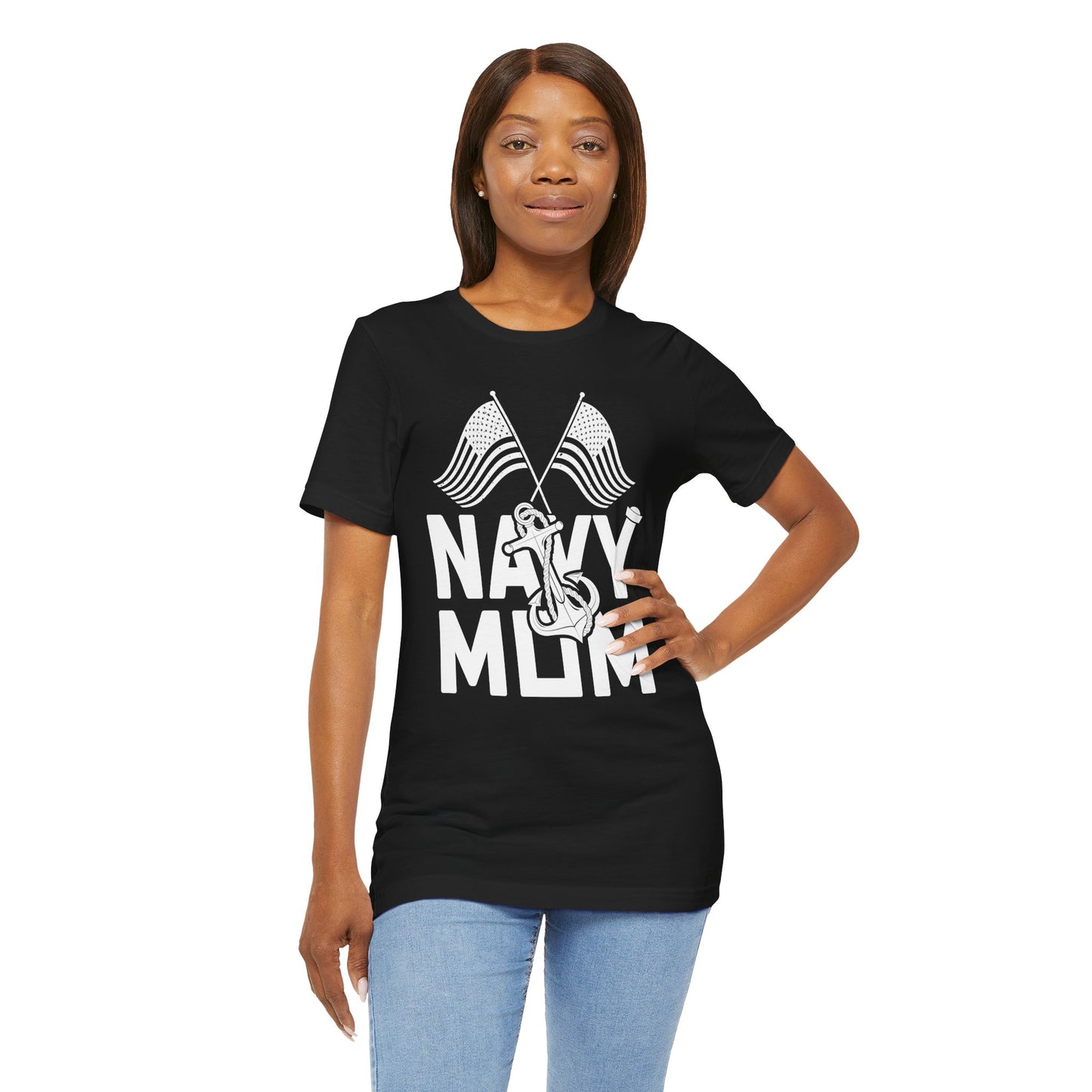 Navy Mom - Unisex Jersey Short Sleeve Tee - 13045