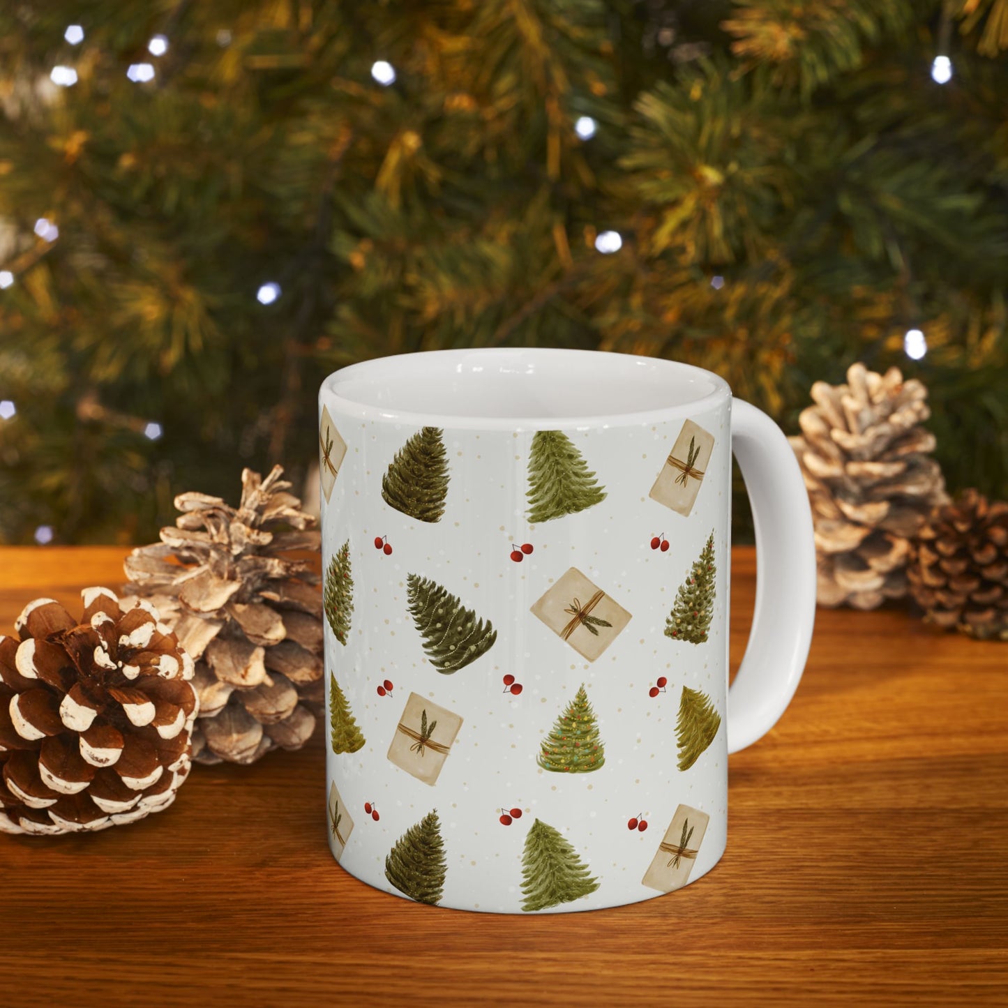 Christmas Trees & Gifts - Ceramic Mug, (11oz, 15oz) - 10914