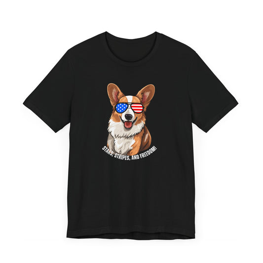 July 4, Cardigan Welsh Corgis - Unisex Jersey Short Sleeve Tee