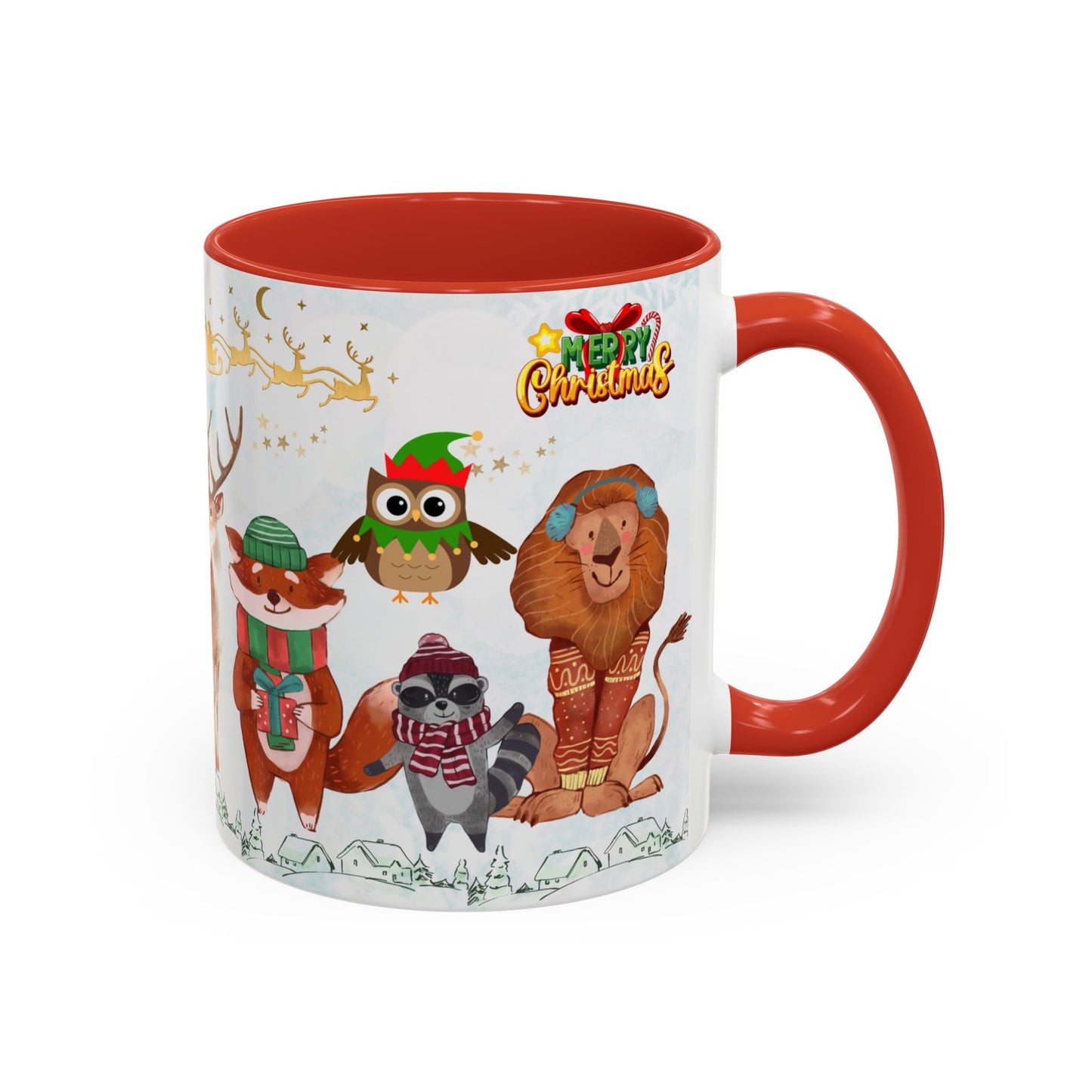 Merry Christmas, Animals - Accent Coffee Mug (11, 15oz)