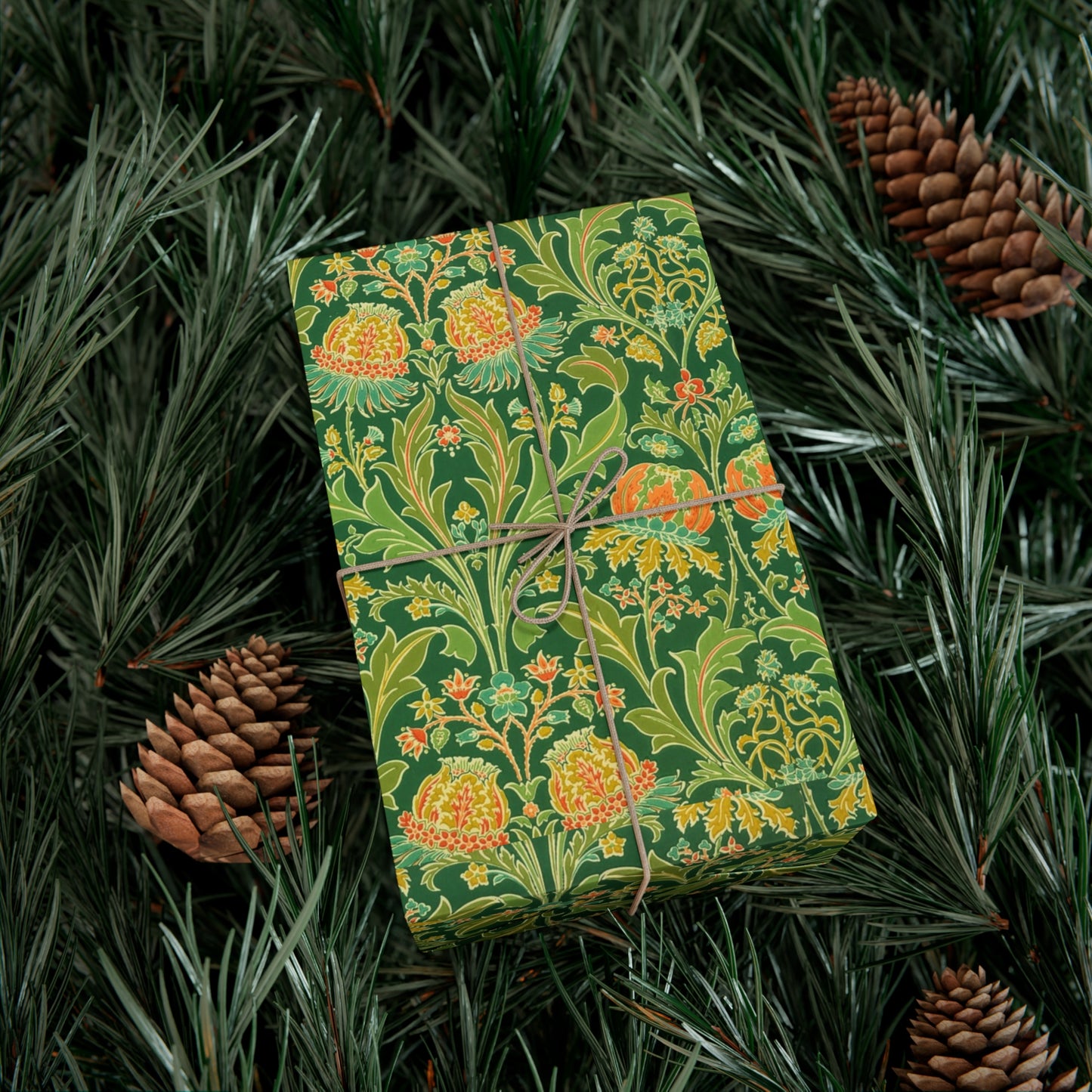 Vintage Green Flower Pattern - Gift Wrap Papers - 10295