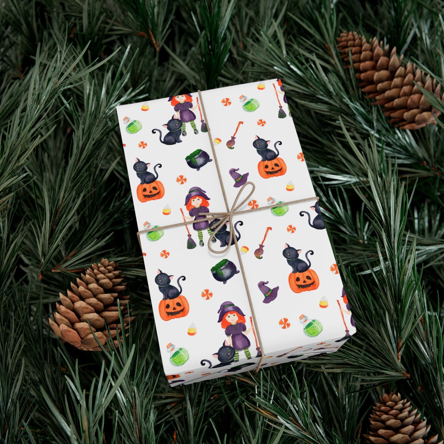 Halloween Girl with a Black Cat - Gift Wrap Papers - 13987