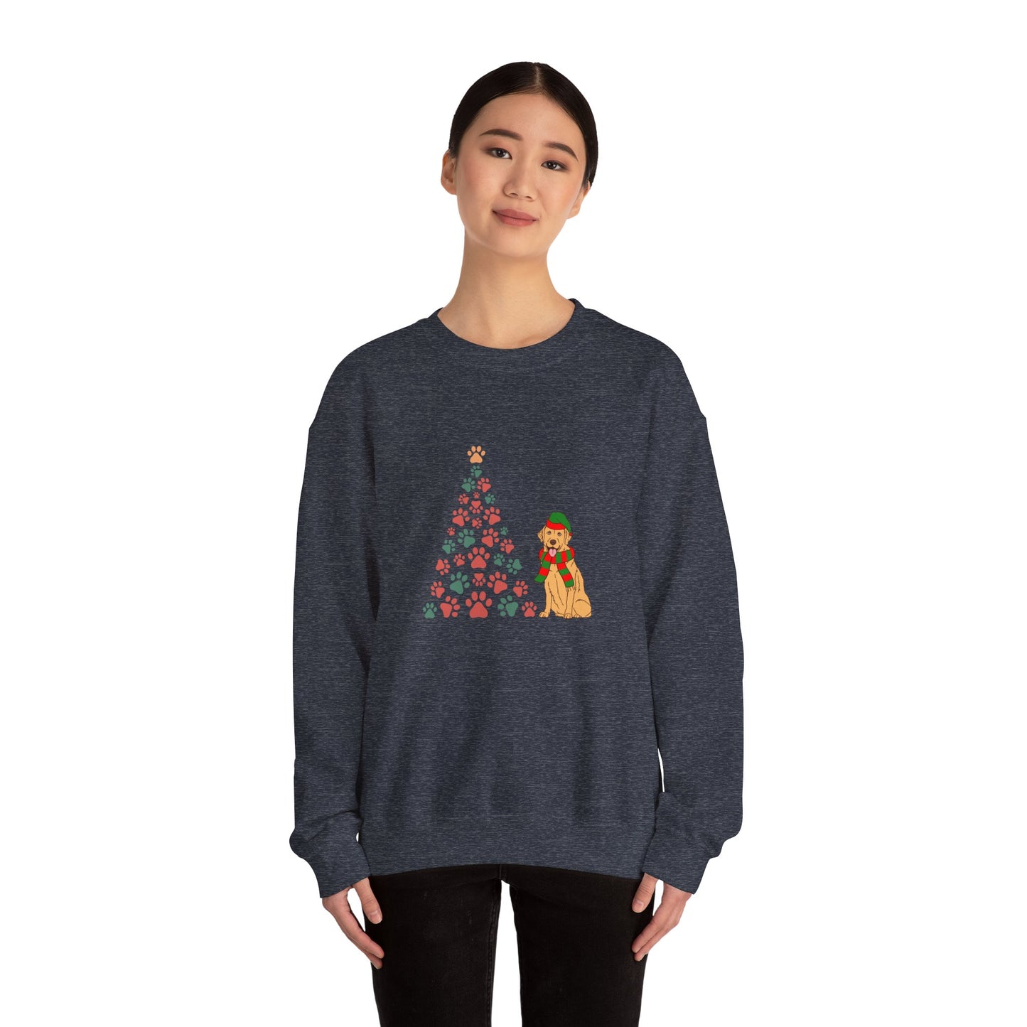 Christmas Tree & Dog - Unisex Heavy Blend™ Crewneck Sweatshirt -10239