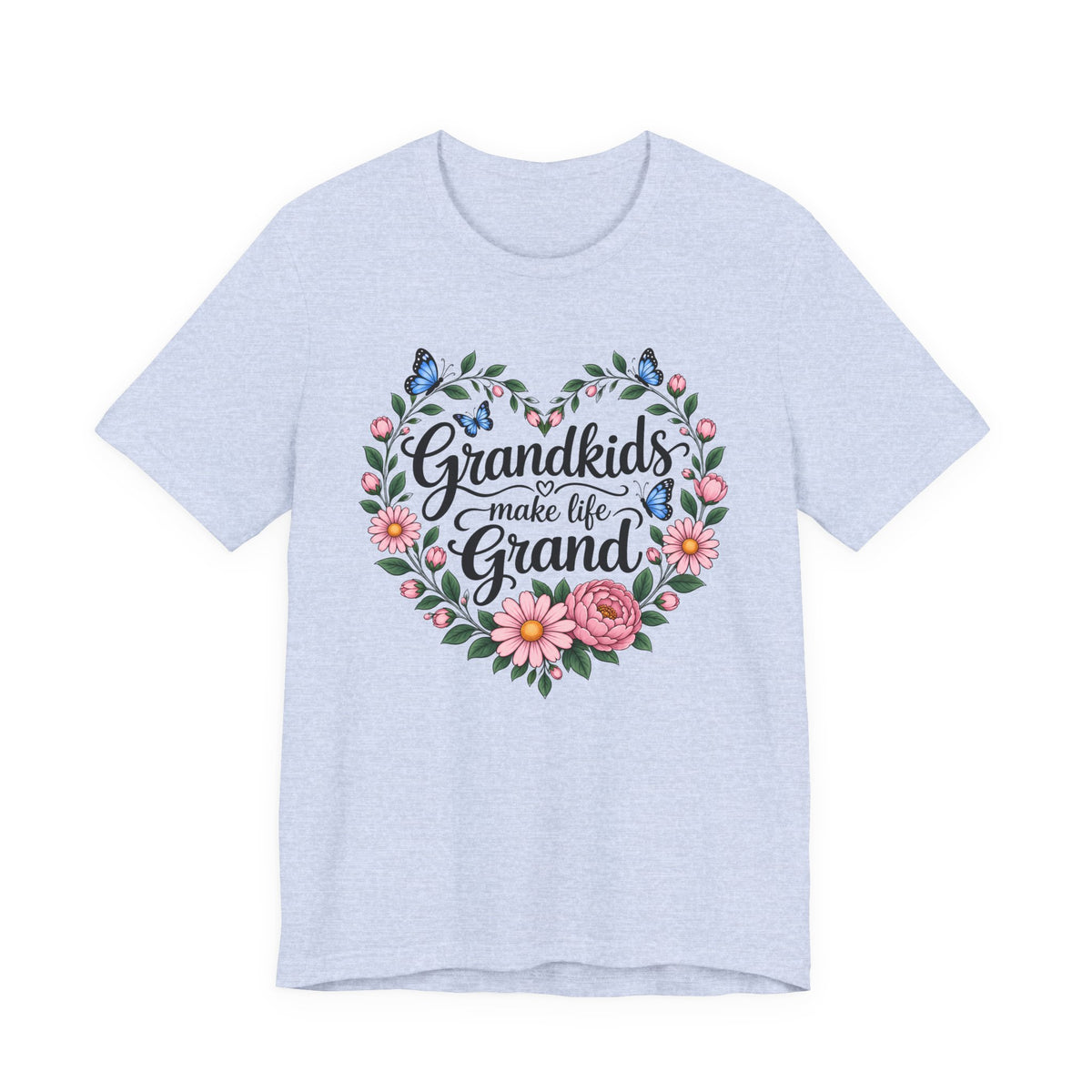 Grandkids Make Life Grand Floral T-Shirt,  Grandma Gift Tee - 14989