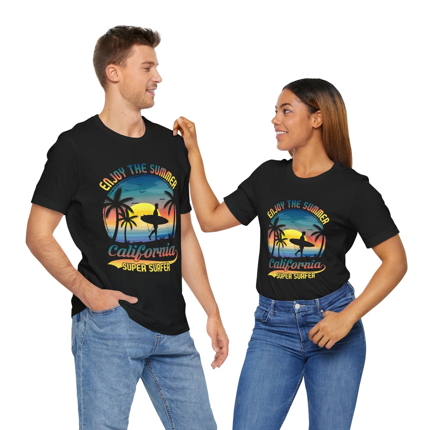 Enjoy The Summer California, Super Surfer - Unisex Jersey Short Sleeve Tee