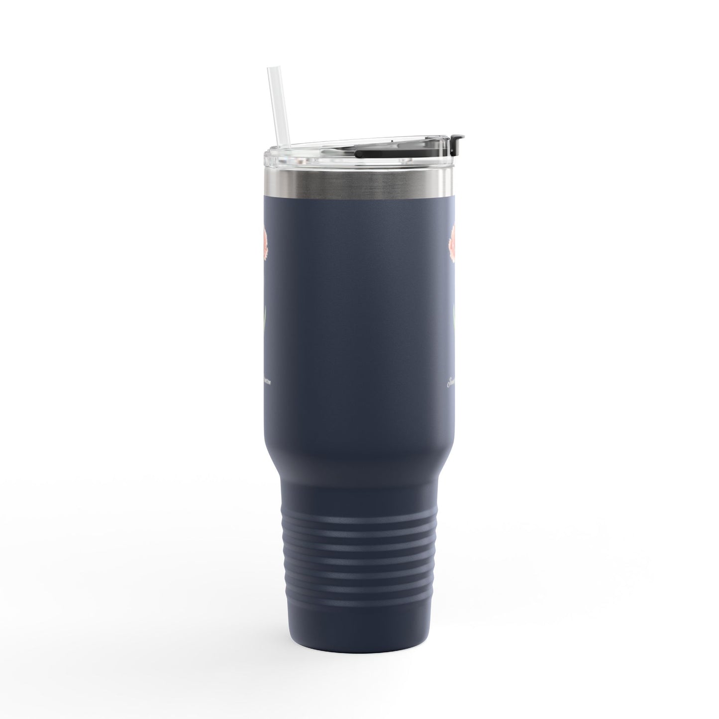 Carnation Floral Tumbler – January Birth Flower Gift | 40oz Insulated Travel Mug, Customizable — 14667