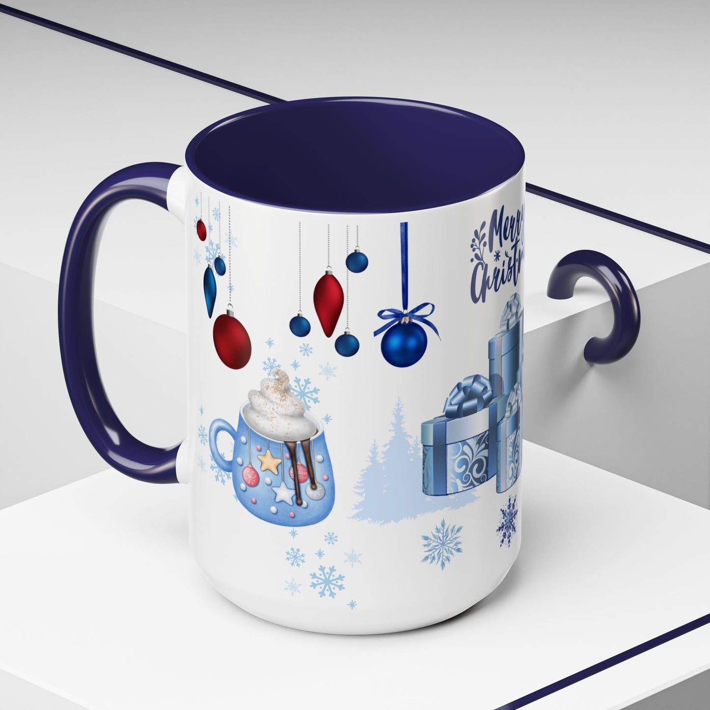 Blue Christmas - Accent Coffee Mug (11, 15oz)