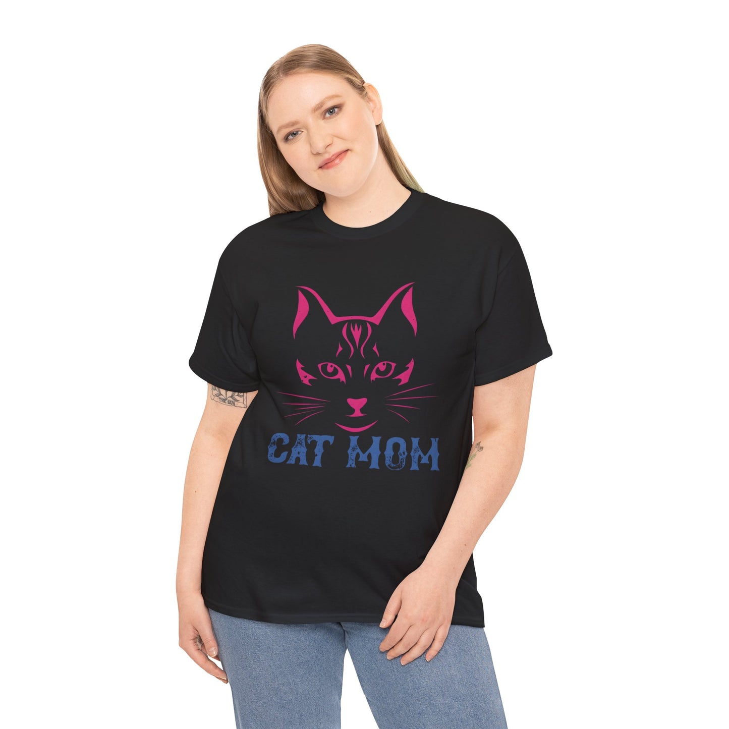 Cat Mom T-Shirt – Cute Cat Face Graphic Tee for Cat Lovers - 14882