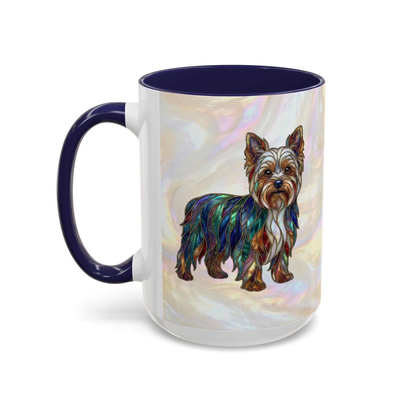 Yorkie Accent Coffee Mug – Stained Glass Design 11/15oz - 14653