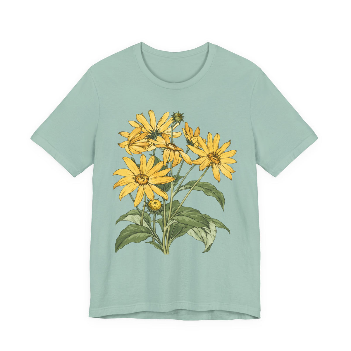 Yellow Daisy Botanical T-Shirt, Vintage Floral Garden Tee - 14503