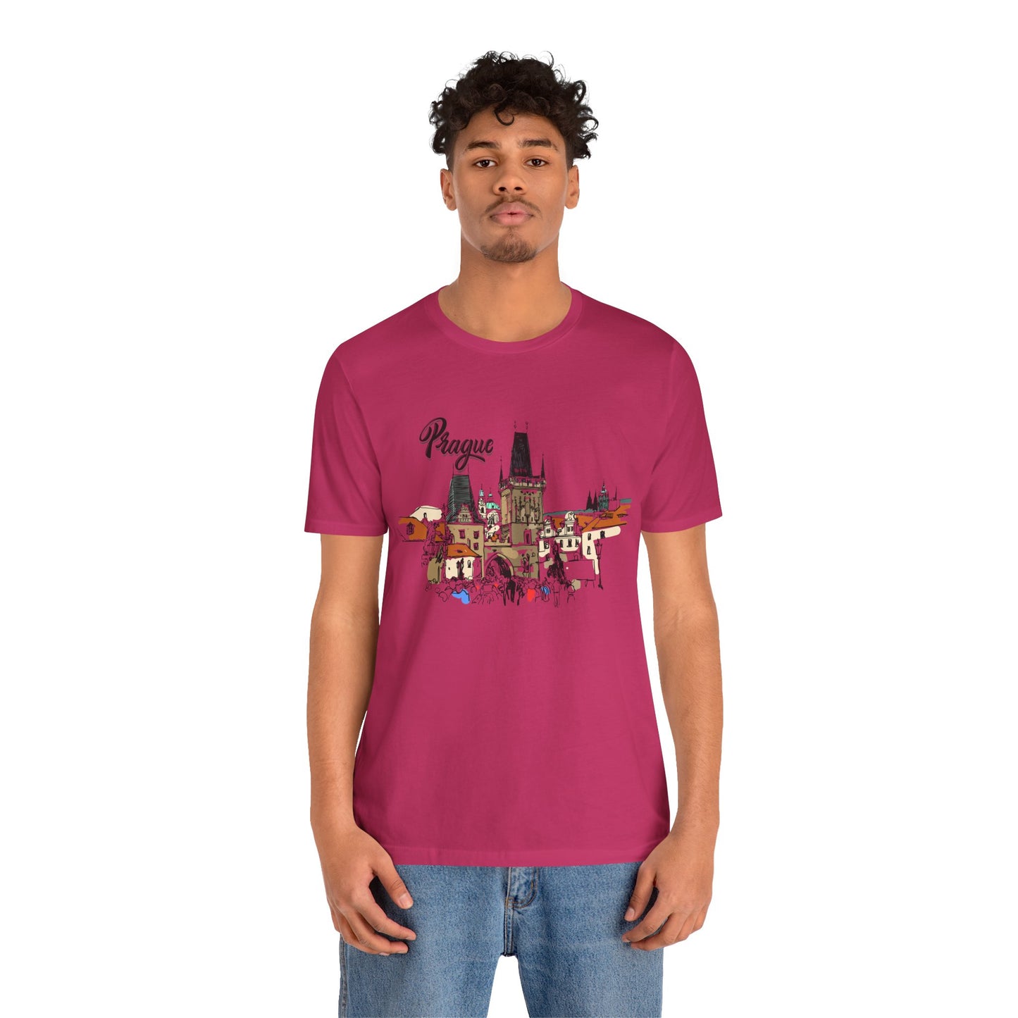 Prague Graphic Unisex Tee - Perfect Travel Souvenir - 12135