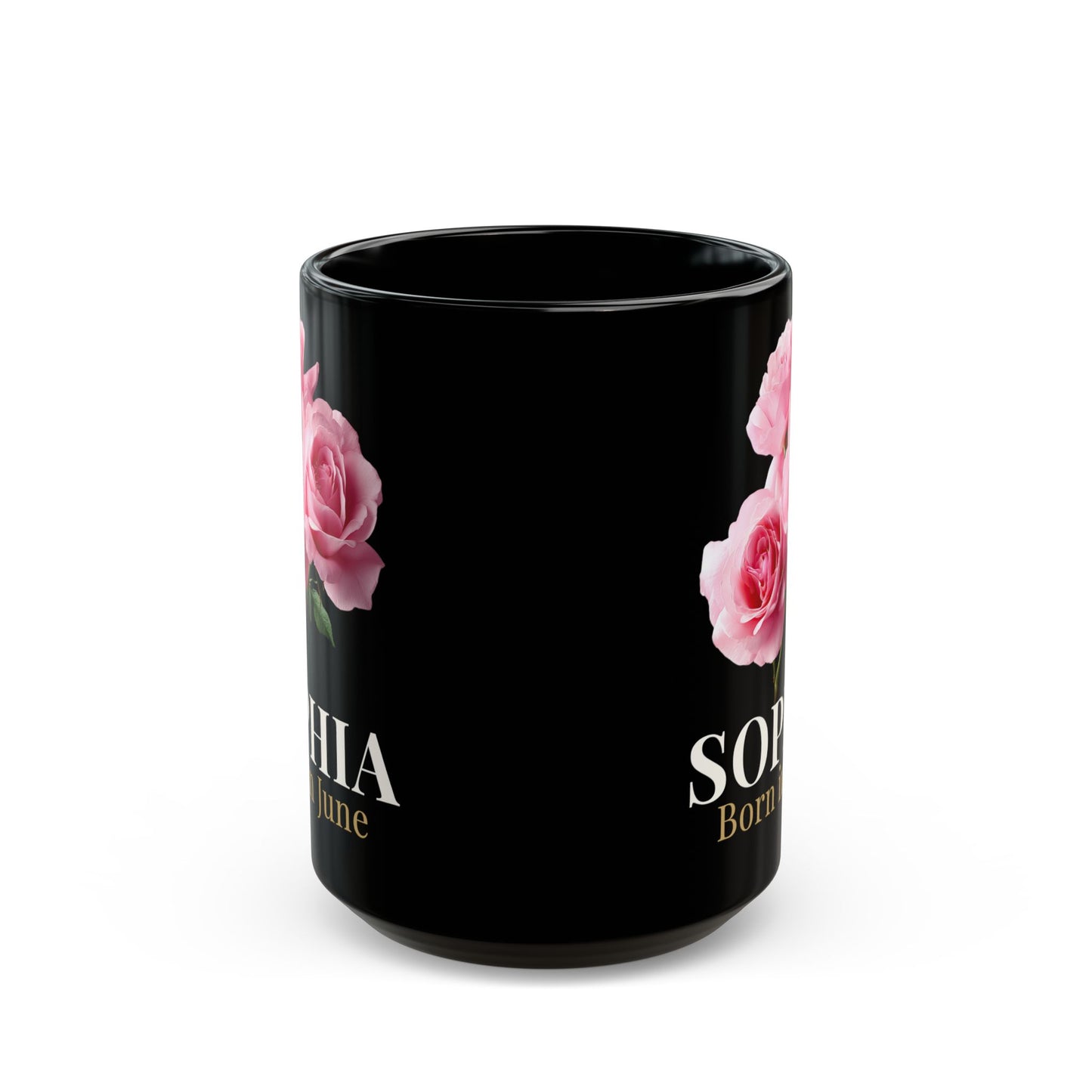 Personalized June Birth Flower Mug – Custom Name Rose Mug, Born in June Birthday Gift for Her -  14900