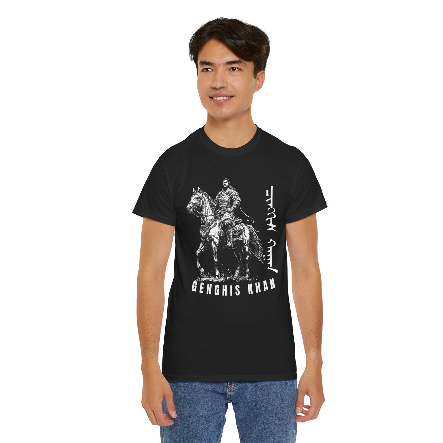 Genghis Khan Horseman Tee – Historical Warrior Graphic T-Shirt - 14914