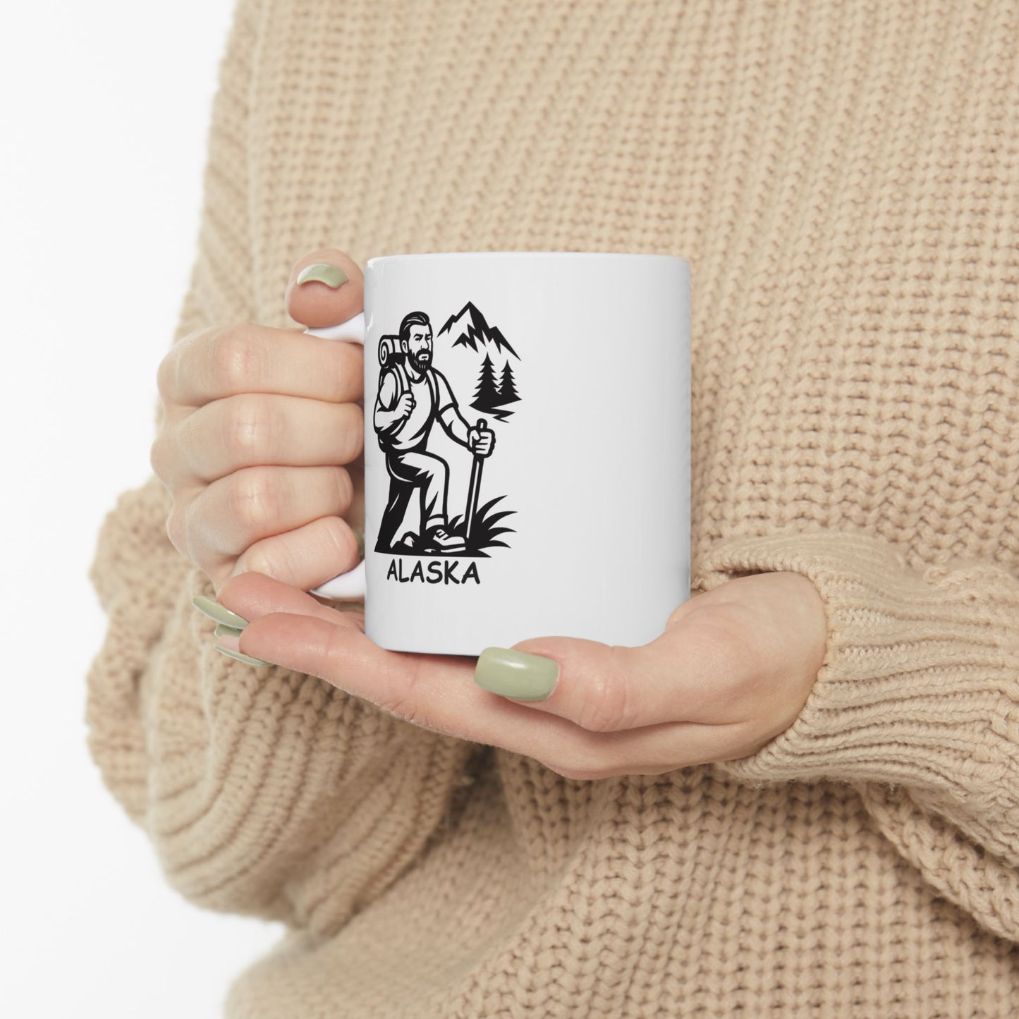 "Alaska: Where 'taking a hike' can mean a whole lot more than a walk in the park." Ceramic Mug | 11oz & 15oz - 12992