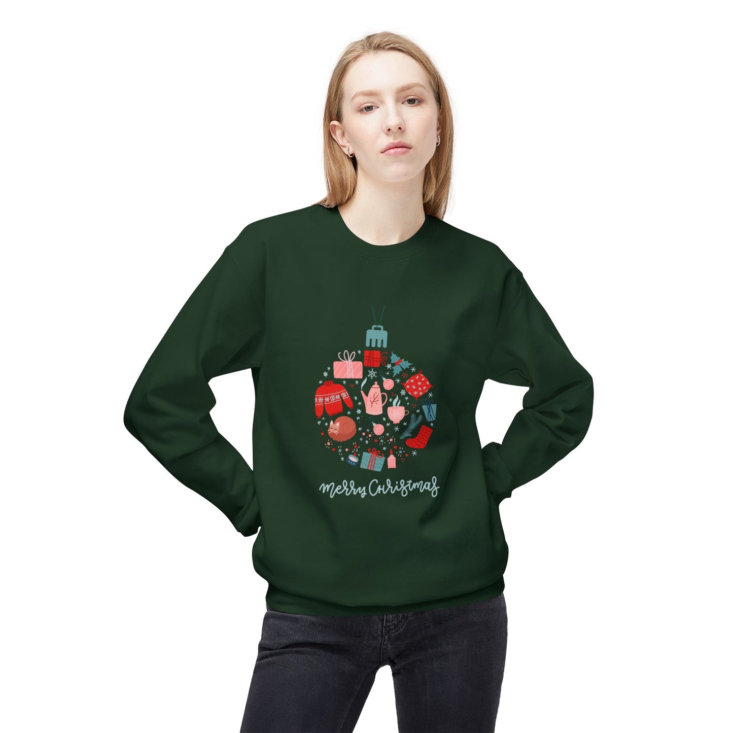 Merry Christmas - Unisex Midweight Softstyle Fleece Crewneck Sweatshirt - 10548