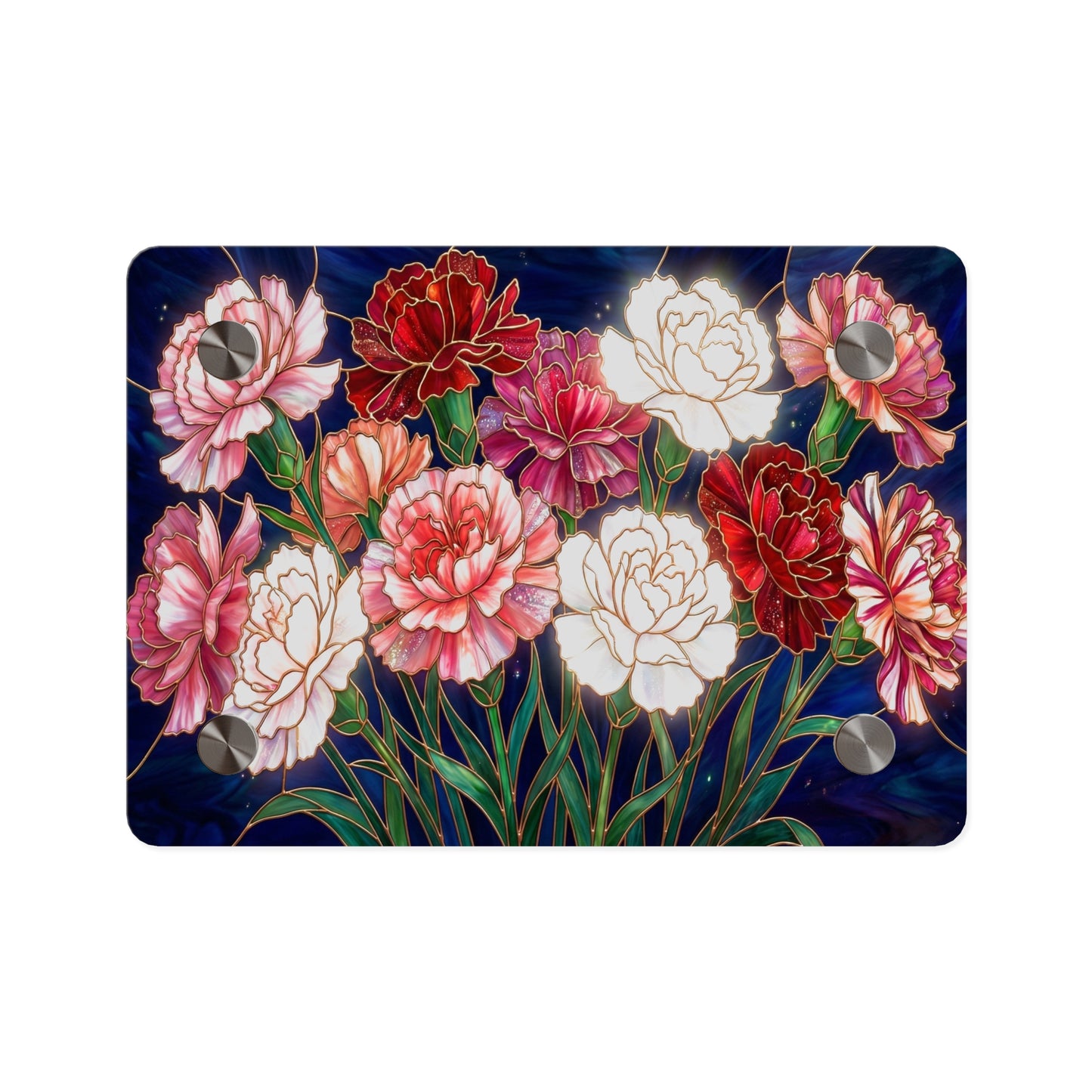 Carnation Bouquet Acrylic Wall Art Panel — Floral Home Décor - 14599
