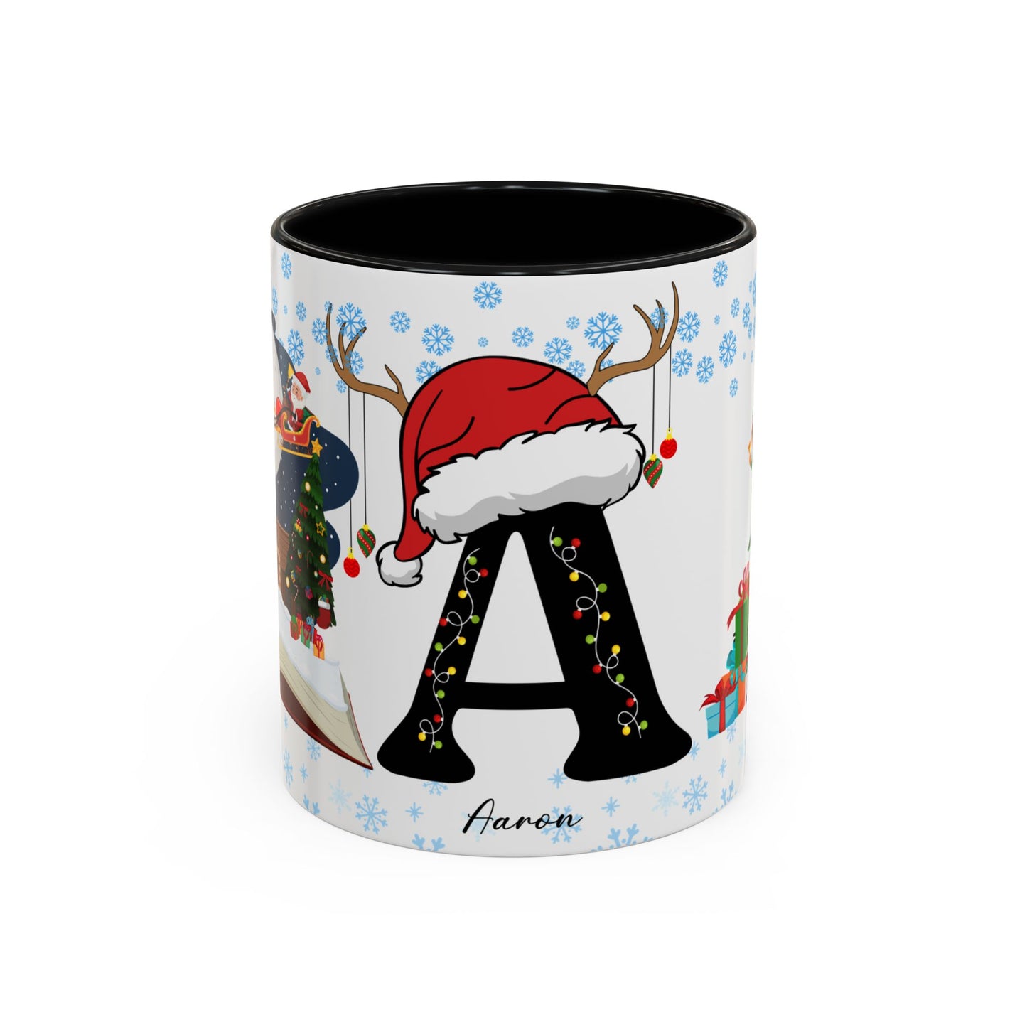 Christmas Letter A for Aaron, Customizable - Accent Coffee Mug (11, 15oz)