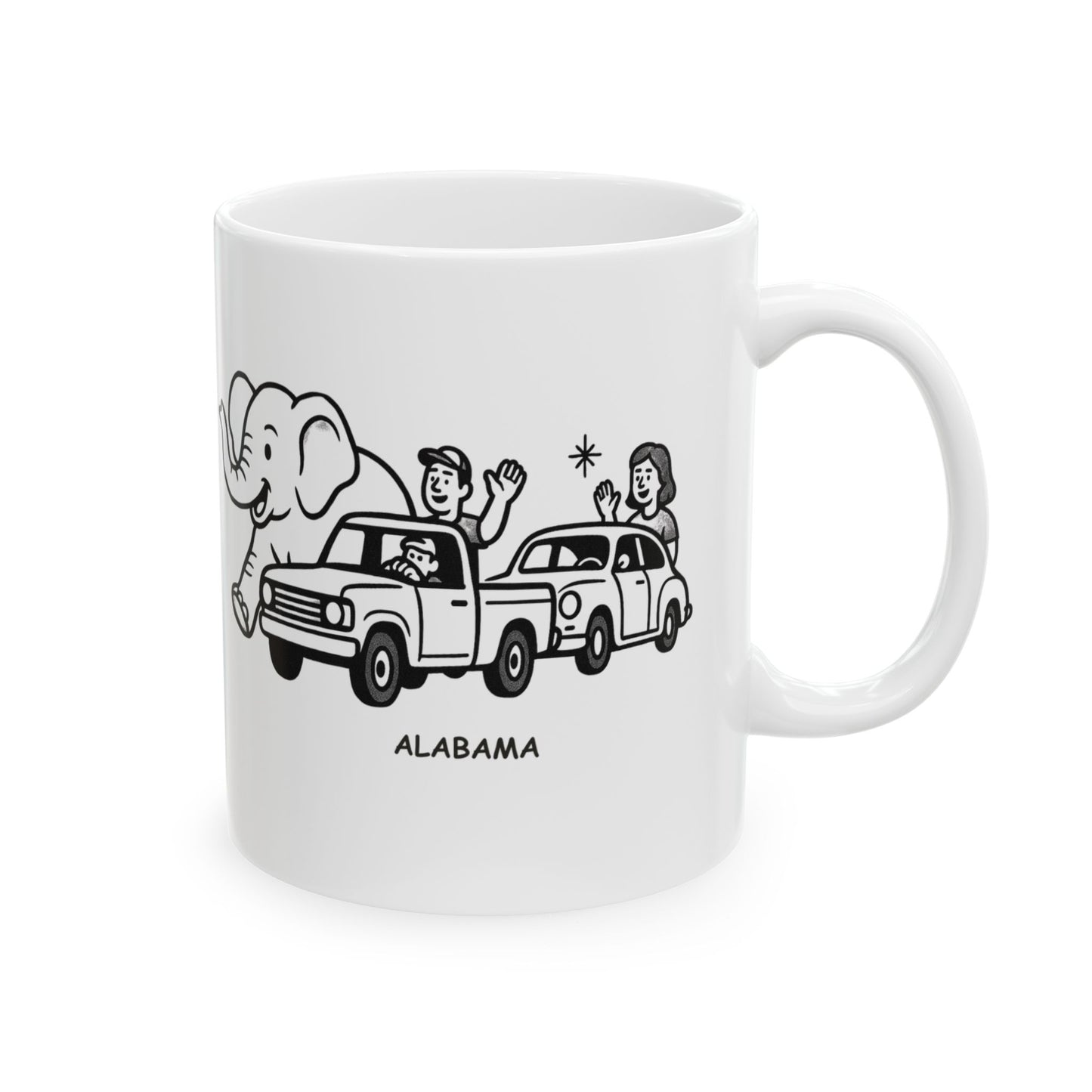 "In Alabama, we don’t do traffic; we do parades." Ceramic Mug - 11oz & 15oz - 12779