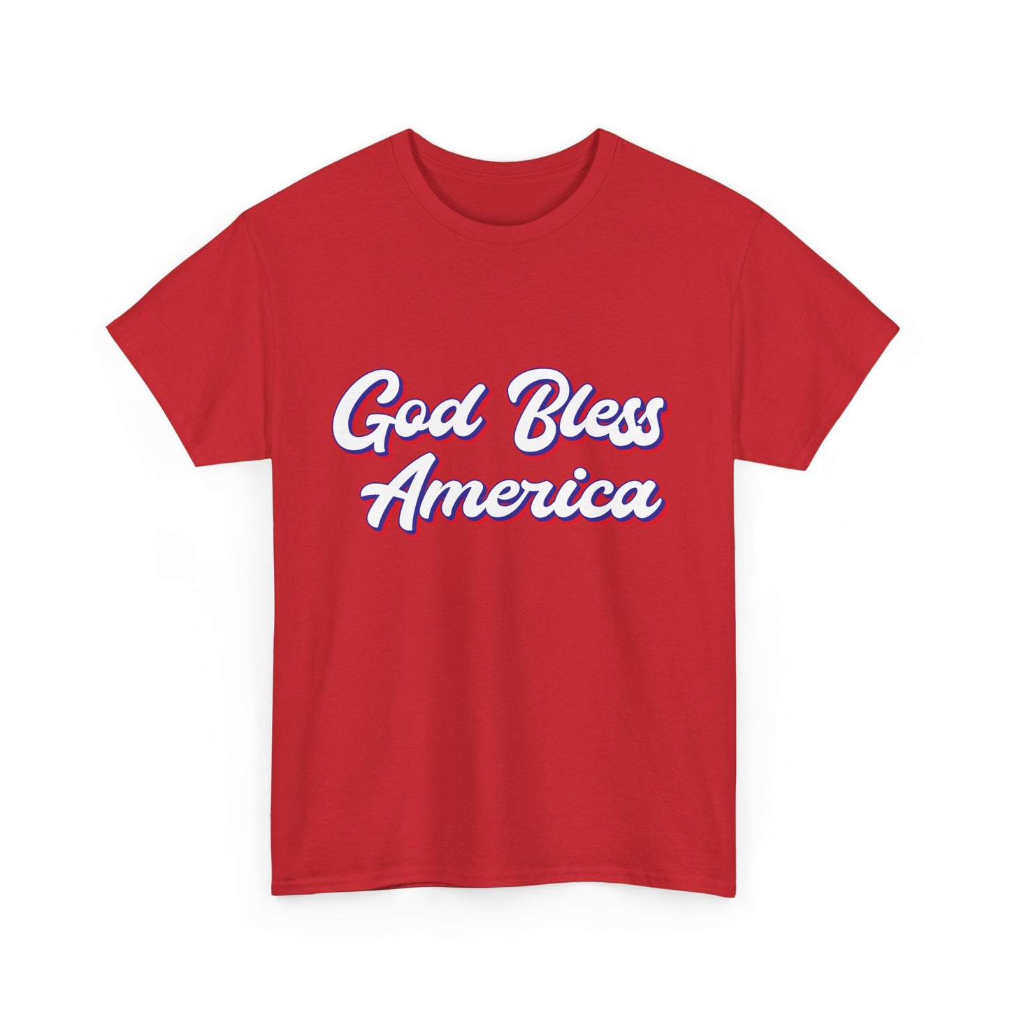 God Bless America Unisex Heavy Cotton Tee | Patriotic Shirt, American Pride Apparel, 4th of July Outfit, Gift for Veterans, Summer - 13655