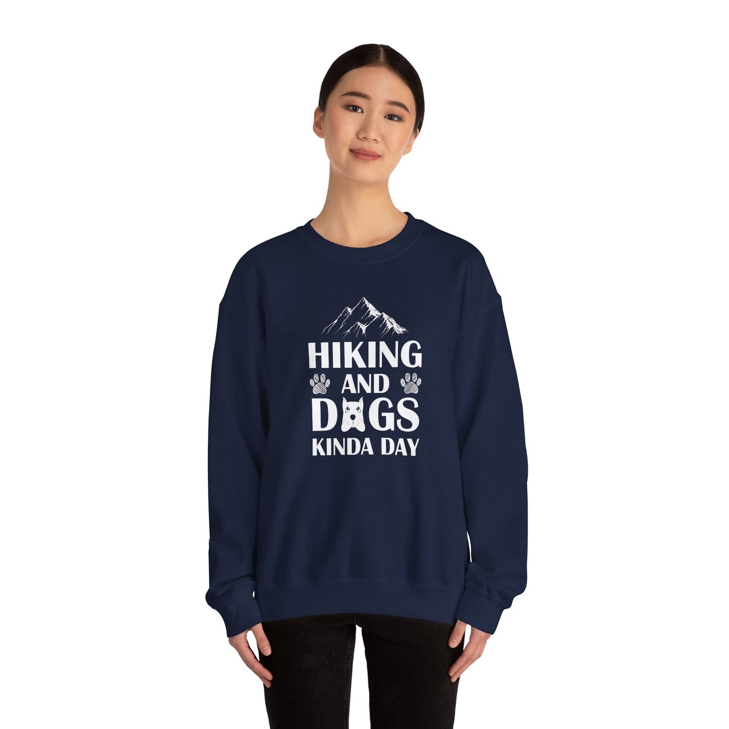 Hiking & Dogs Kinda Day - Unisex Heavy Blend™ Crewneck Sweatshirt