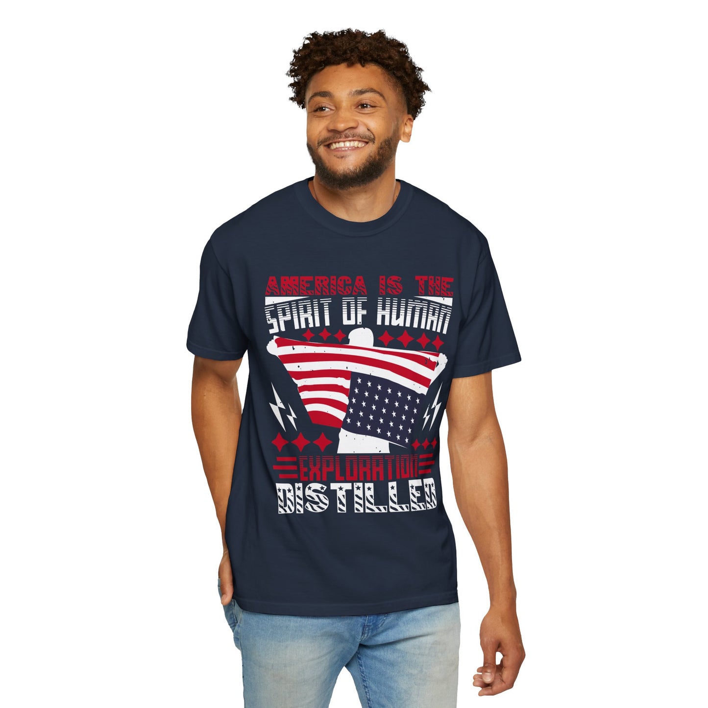 Patriotic Unisex T-Shirt - Spirit of Human Exploration, Independence Day Gift, July 4th Celebration Wear, American Pride Tee - 13792