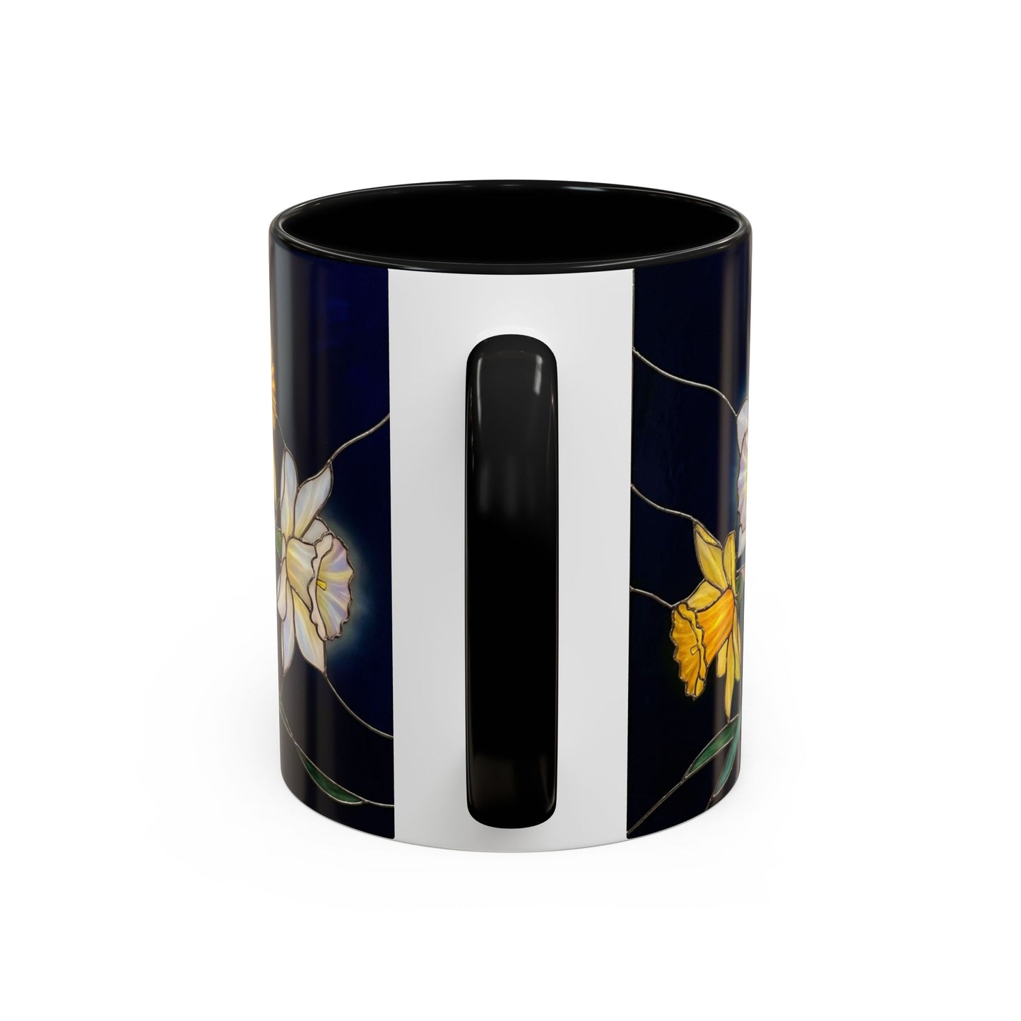 Daffodil Garden Accent Coffee Mug — Stained Glass Design (11/15oz) - 14542