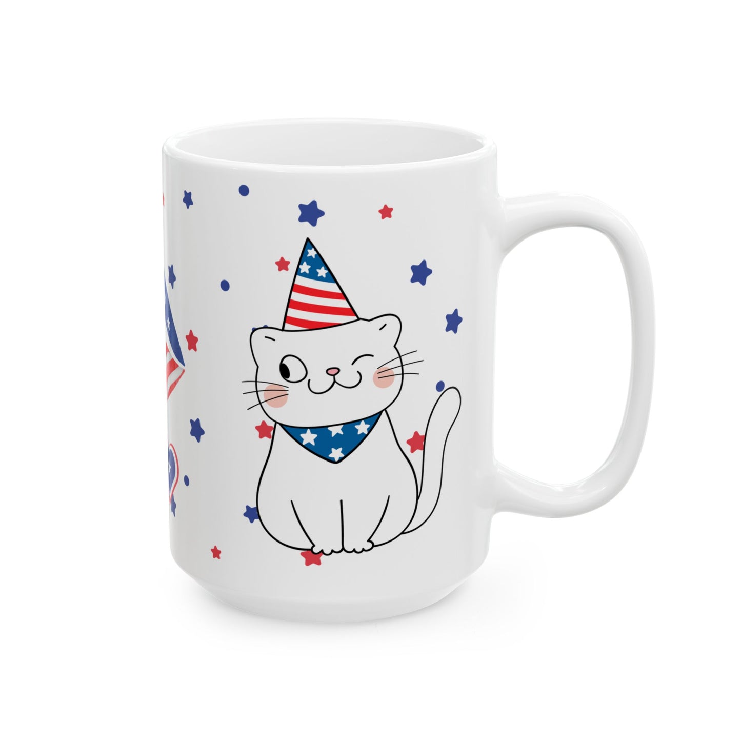 July 4, Cat's Love - Ceramic Mug, (11oz, 15oz) - 10588