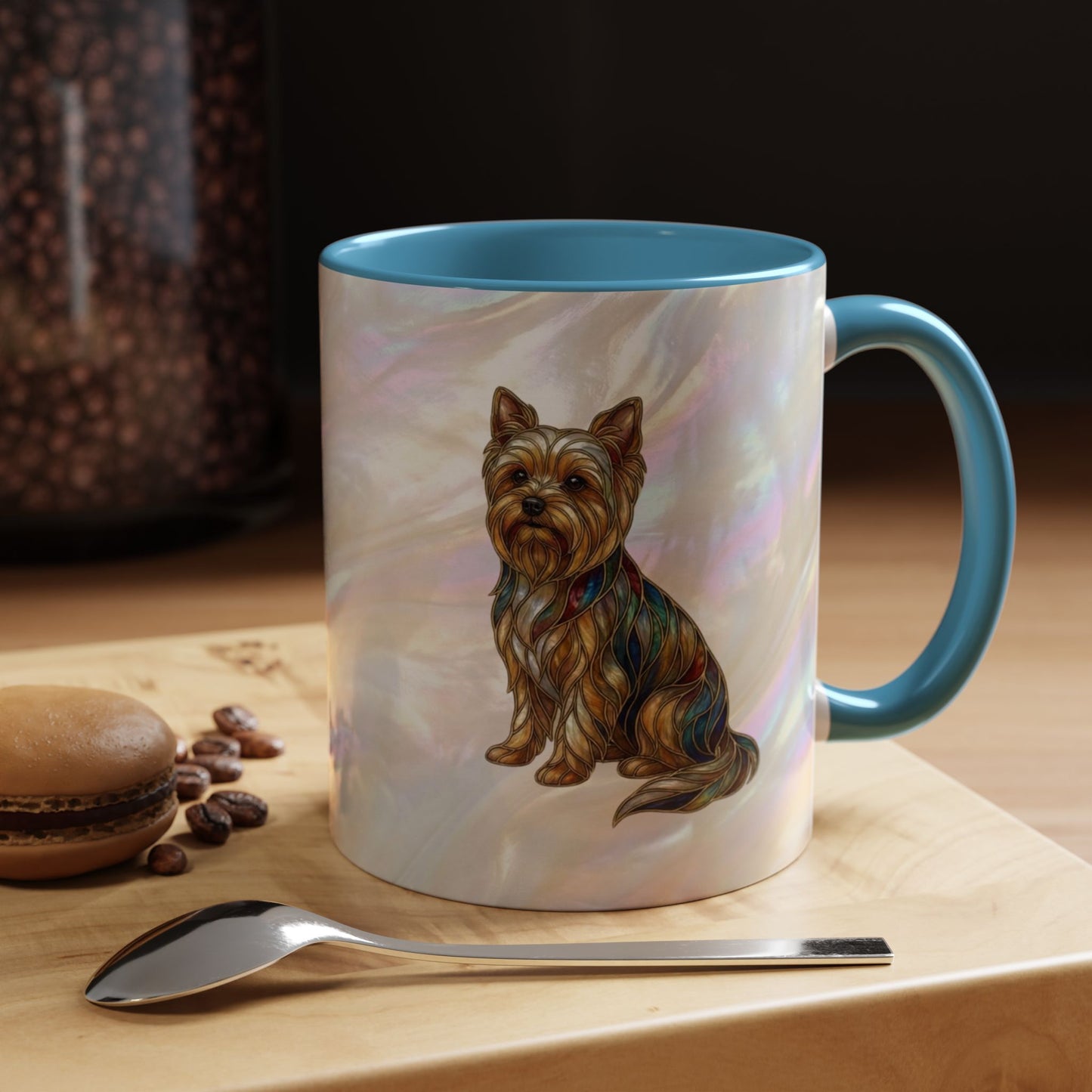 Yorkie Accent Coffee Mug – Stained Glass Design 11/15oz - 14653
